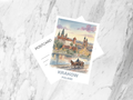 Krakow Poland Postcard Watercolor Historic Illustration Polish Travel Souvenir European Art Card Easter Europe Medieval City Photo