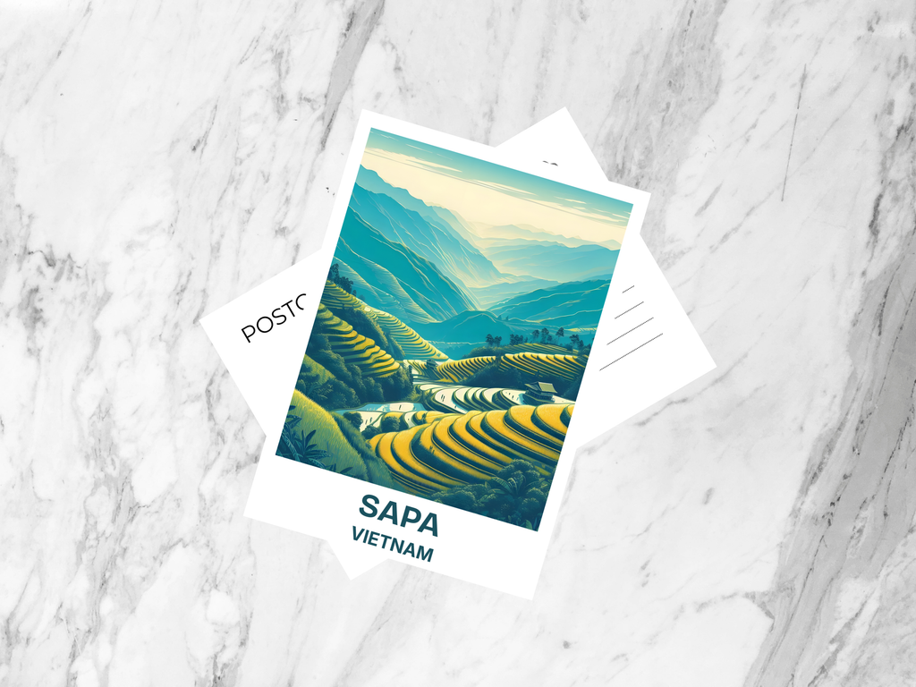 Handmade Vietnam Holiday Postcard Gift for Traveler Sa Pa Travel Postcard Print Blank Travel Scrapbook Keepsake Travel Diary Postcards