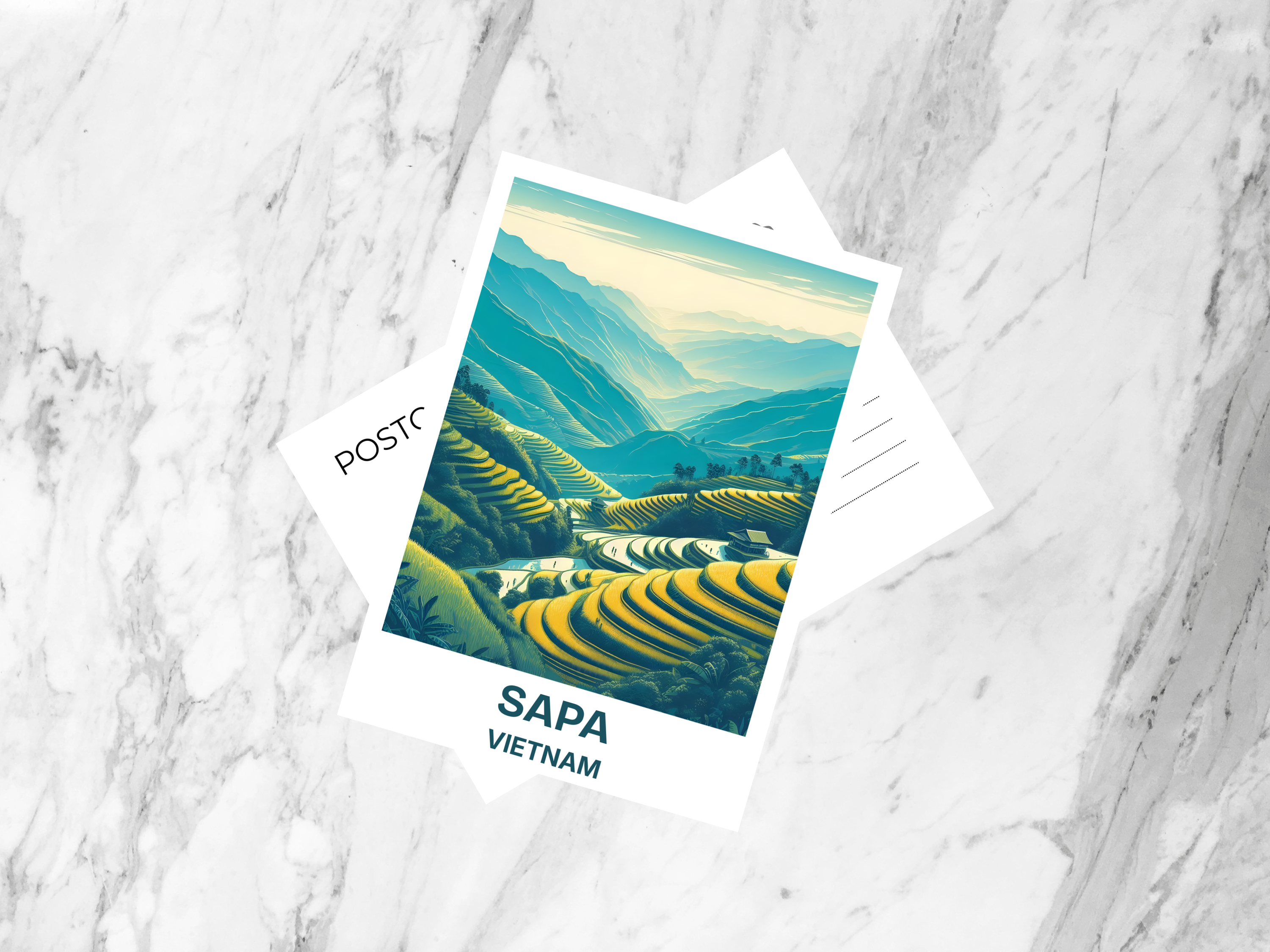 Handmade Vietnam Holiday Postcard Gift for Traveler Sa Pa Travel Postcard Print Blank Travel Scrapbook Keepsake Travel Diary Postcards
