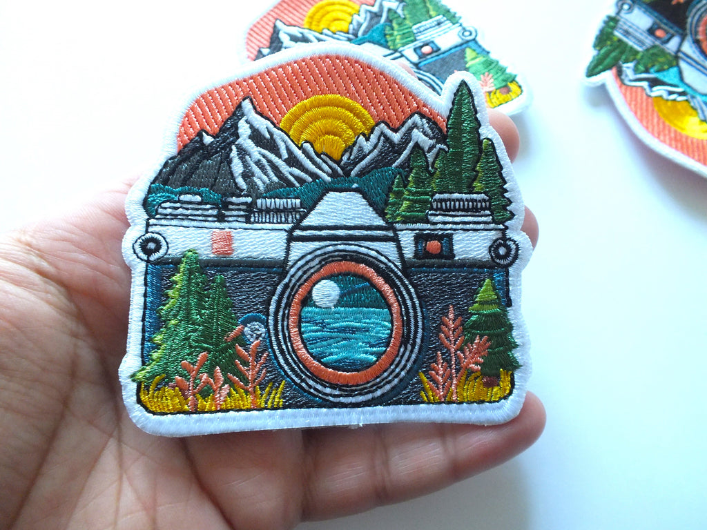 Sew On National Park Travel Patch Large Iron On Sunset Embroidered Patch Jacket Outdoors Adventurer Explorer Gift Idea Mountain Sunset Print