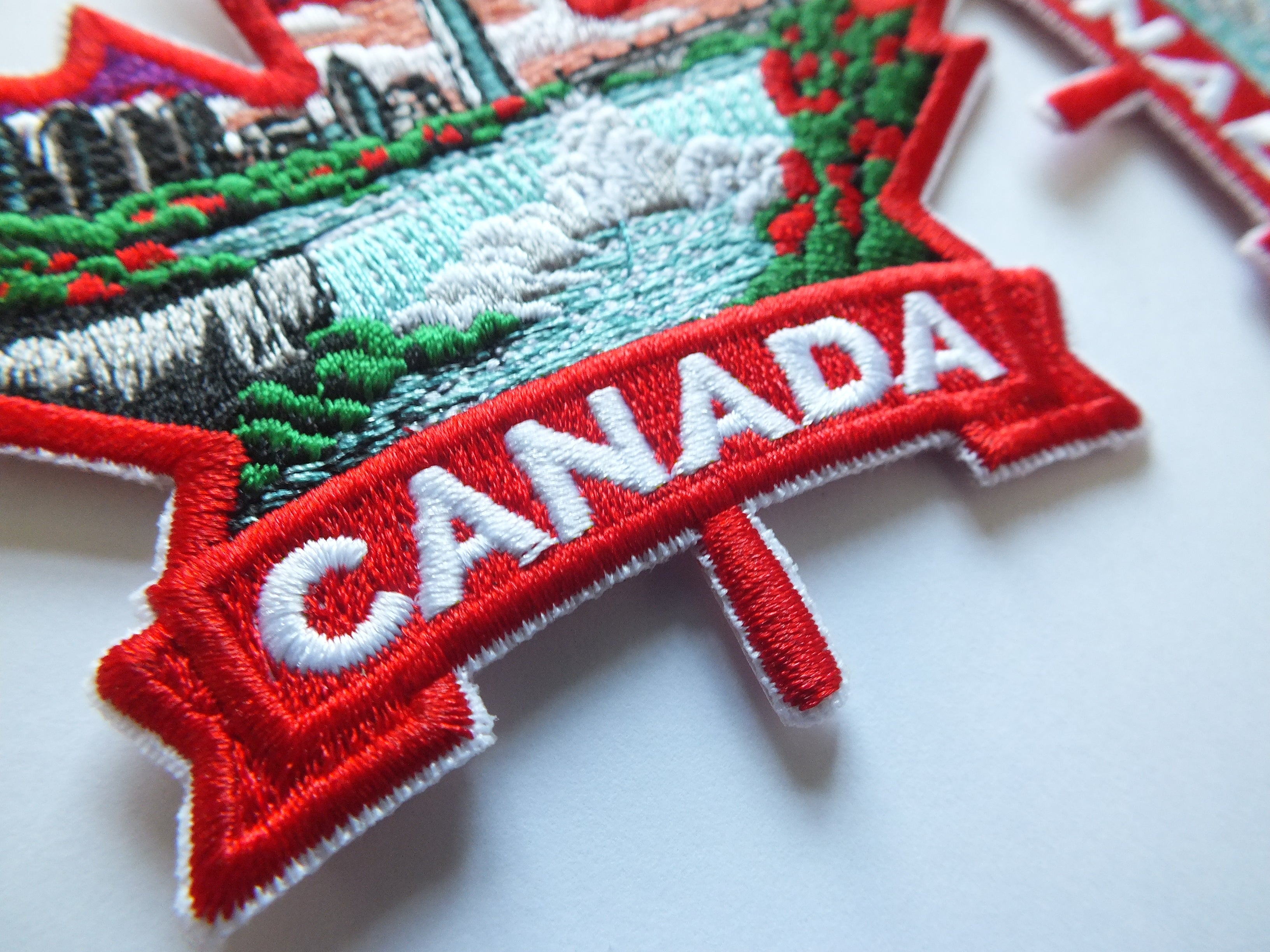 Niagara Falls Patch Iron On Embroidery Canada Sew On Patch for Jacket Maple Leaf Hook and Loop World Travel Patch Canadian Hockey Patches