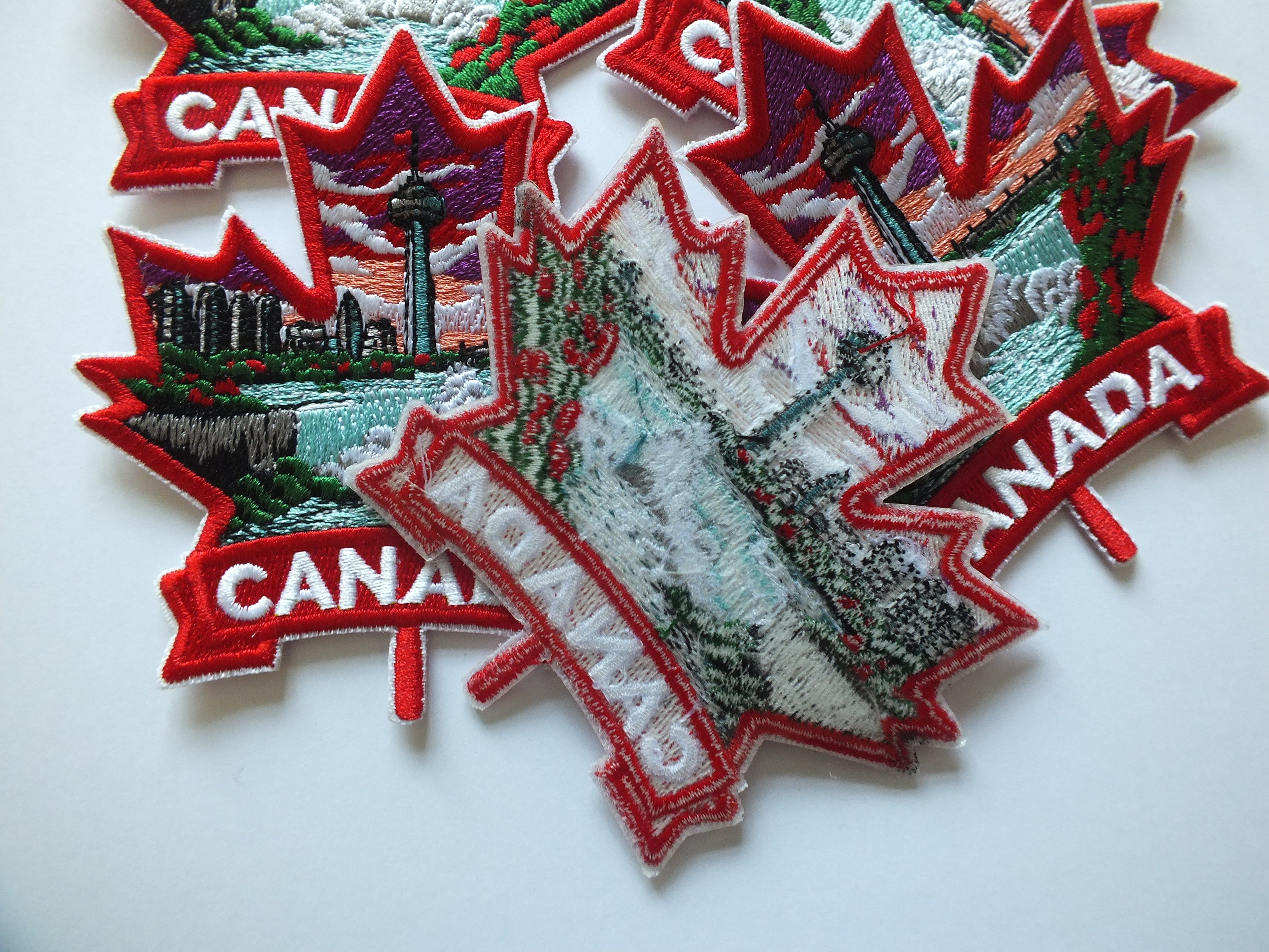 Niagara Falls Patch Iron On Embroidery Canada Sew On Patch for Jacket Maple Leaf Hook and Loop World Travel Patch Canadian Hockey Patches