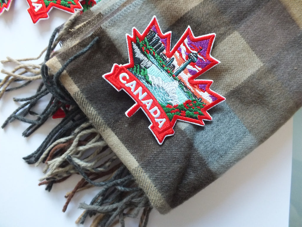 Niagara Falls Patch Iron On Embroidery Canada Sew On Patch for Jacket Maple Leaf Hook and Loop World Travel Patch Canadian Hockey Patches