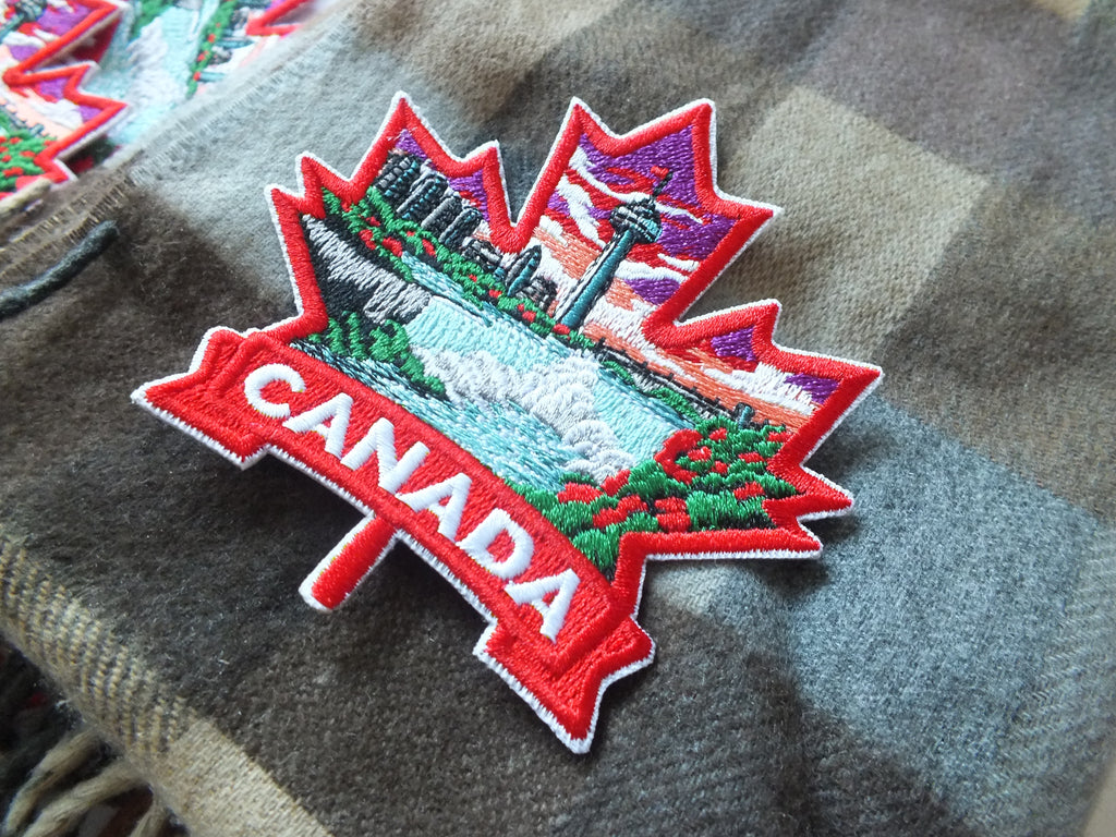Niagara Falls Patch Iron On Embroidery Canada Sew On Patch for Jacket Maple Leaf Hook and Loop World Travel Patch Canadian Hockey Patches
