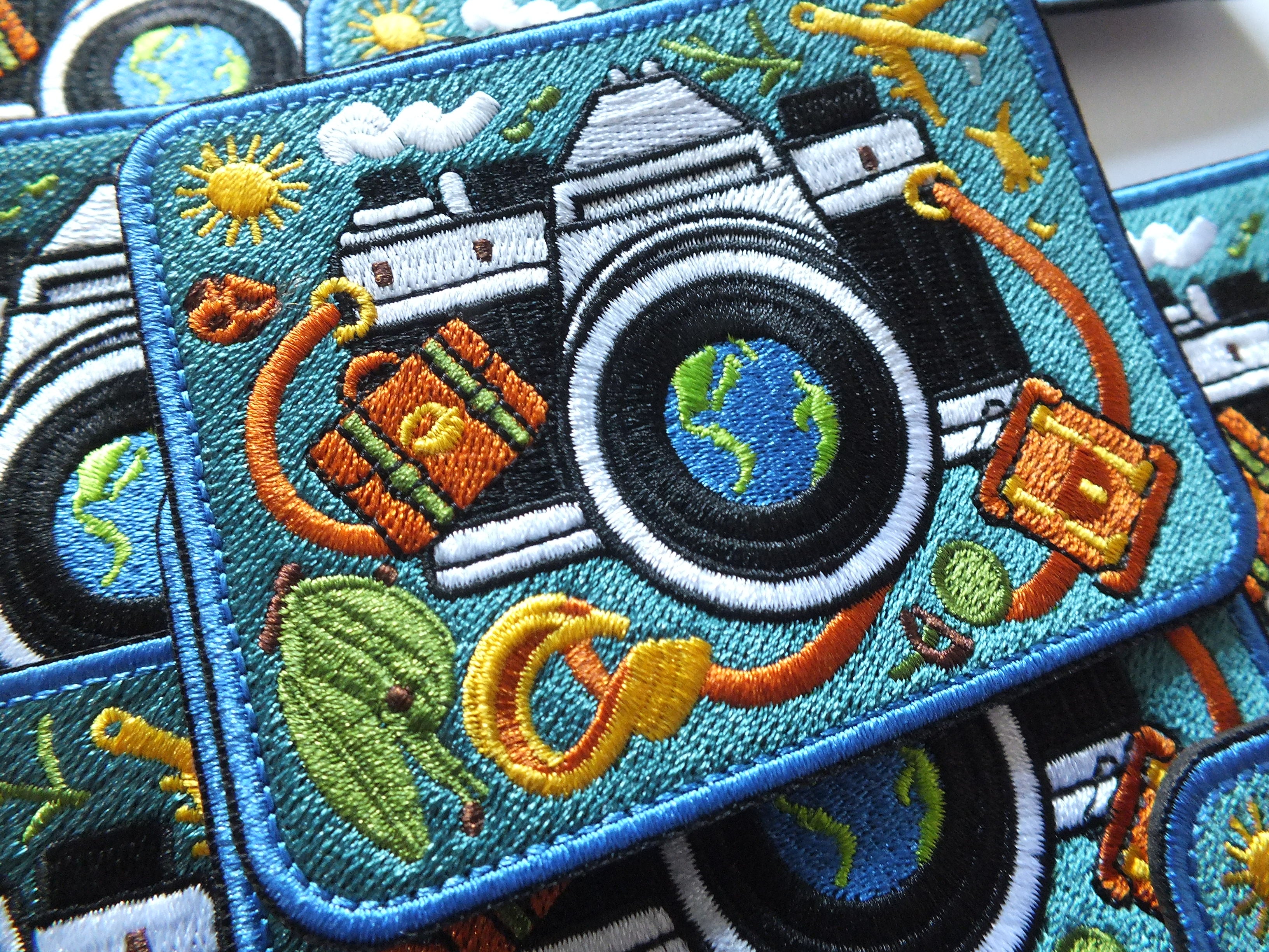 Embroidered Adventure Patch Iron On World Travel Patches Gift for Traveler Tactical Patches for Bags National Park Down Jacket Repair Patch