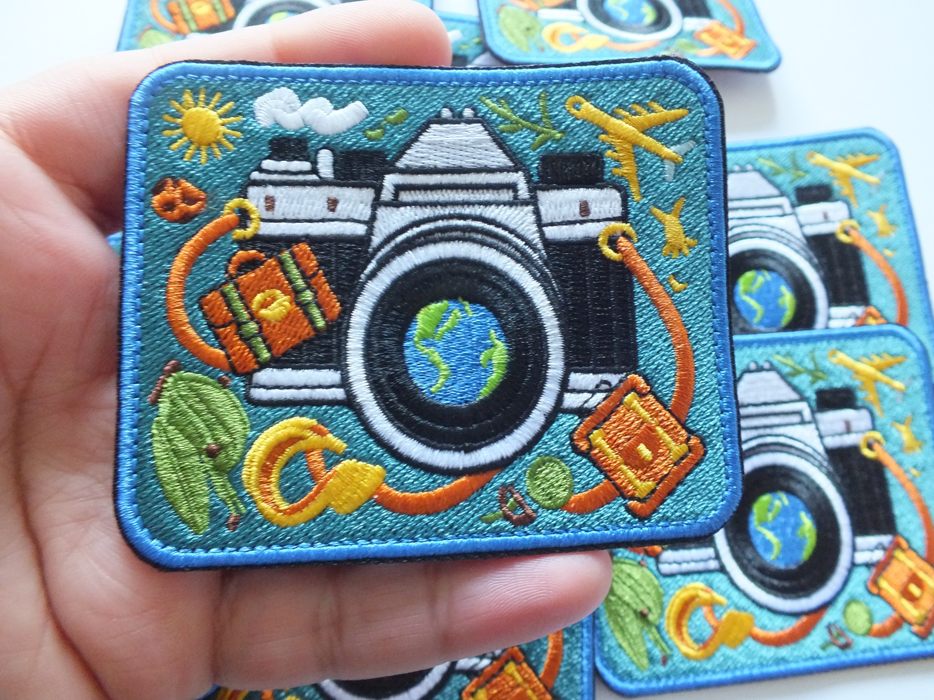 Embroidered Adventure Patch Iron On World Travel Patches Gift for Traveler Tactical Patches for Bags National Park Down Jacket Repair Patch