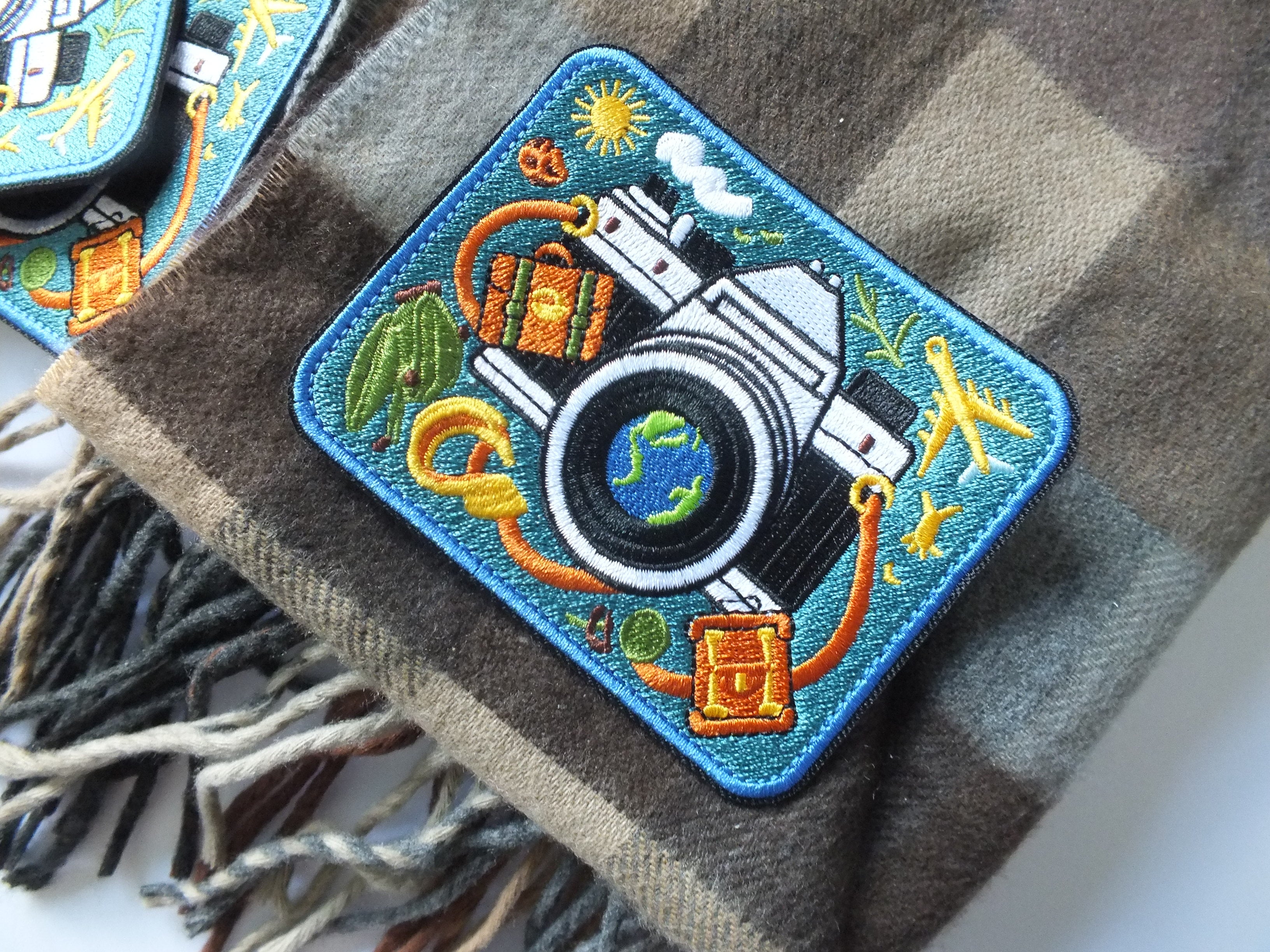 Embroidered Adventure Patch Iron On World Travel Patches Gift for Traveler Tactical Patches for Bags National Park Down Jacket Repair Patch