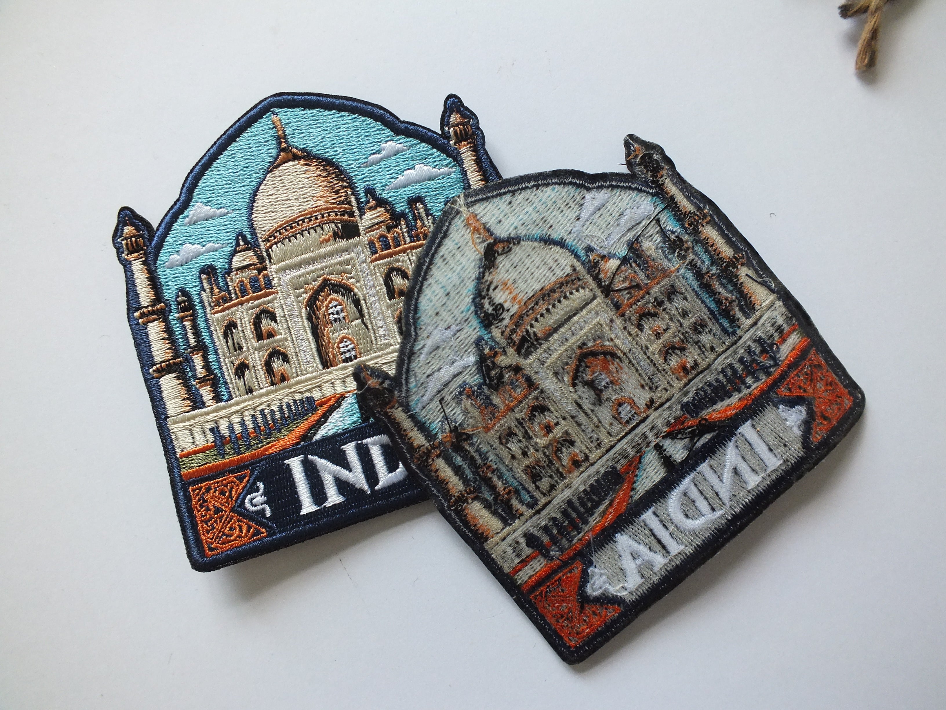 India Travel Patch Iron On Embroidered Taj Mahal Appliqué Wonder of World Travel Souvenir Patch for Jacket Backpack World City Keepsake