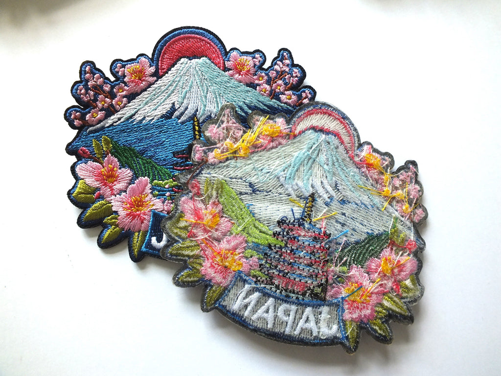 Mt Fuji Iron On Travel Patch for Jacket Love Japan Embroidered Patch for Traveler Tokyo Sew On Handmade Patch Japan Kawaii Patches Gift