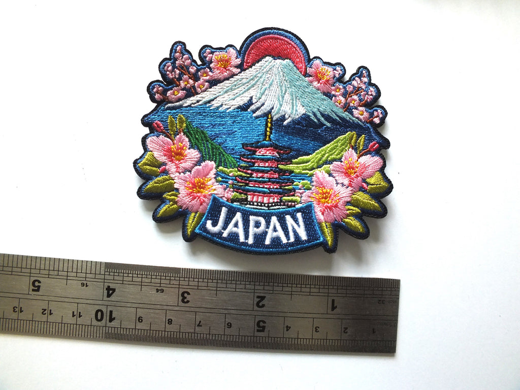 Mt Fuji Iron On Travel Patch for Jacket Love Japan Embroidered Patch for Traveler Tokyo Sew On Handmade Patch Japan Kawaii Patches Gift