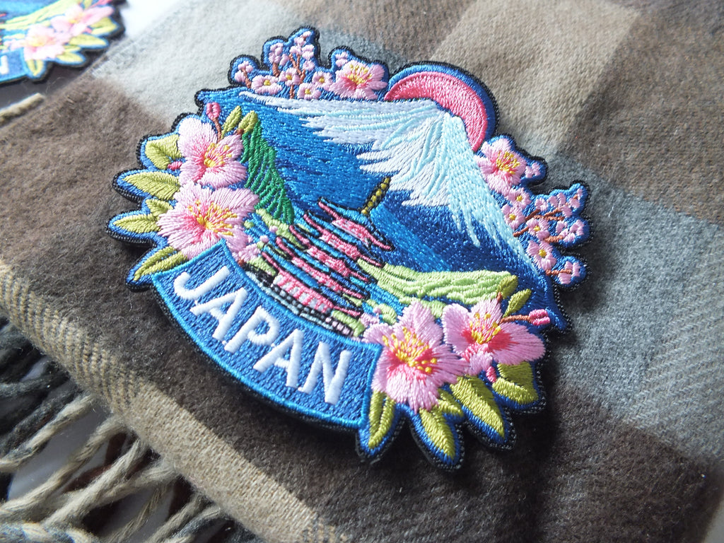 Mt Fuji Iron On Travel Patch for Jacket Love Japan Embroidered Patch for Traveler Tokyo Sew On Handmade Patch Japan Kawaii Patches Gift
