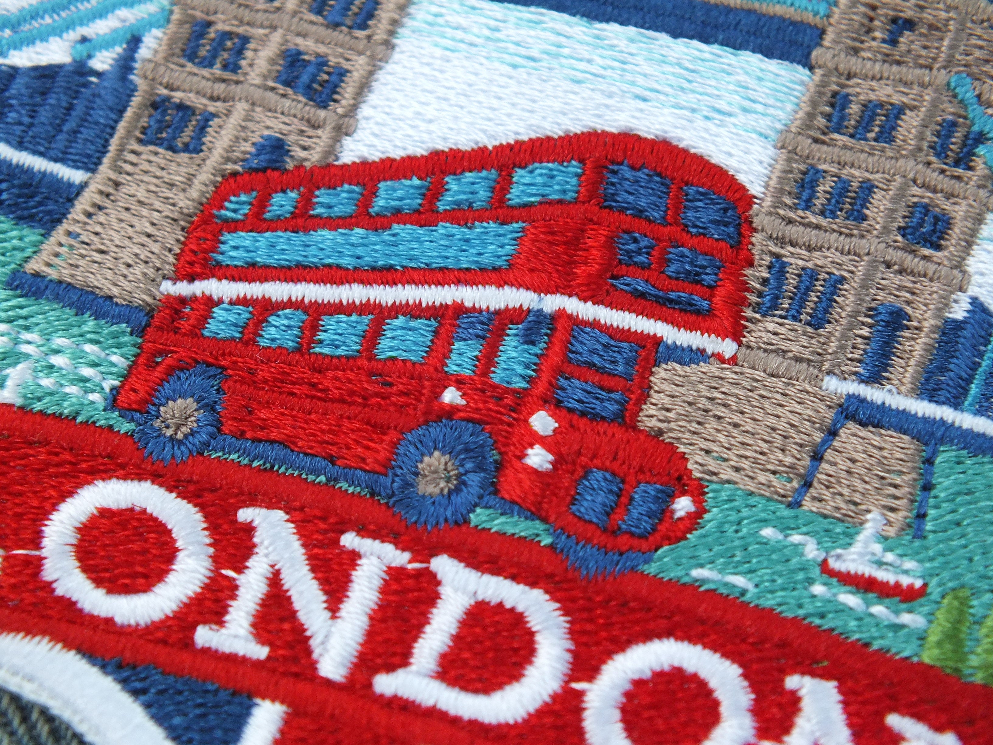 London Travel Patch Iron On Embroidered UK Appliqué Sew On Travel Souvenir Patch Hook Loop Travel Jacket Patch World Traveler Themed Patches