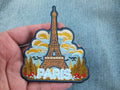 Eiffel Tower Embroidered Patch Paris Travel Badge for Backpack Iron On Hook and Loop Paris Travel Patch Embroidered Eiffel Tower Souvenir