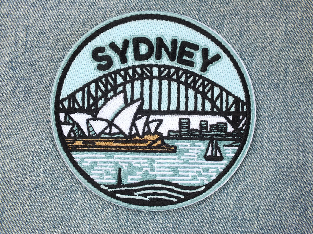 Sydney Patch Iron On Embroidered Opera House Harbour Bridge Appliqué Australia Travel Souvenir Patch Jacket Backpack Vacation Keepsake