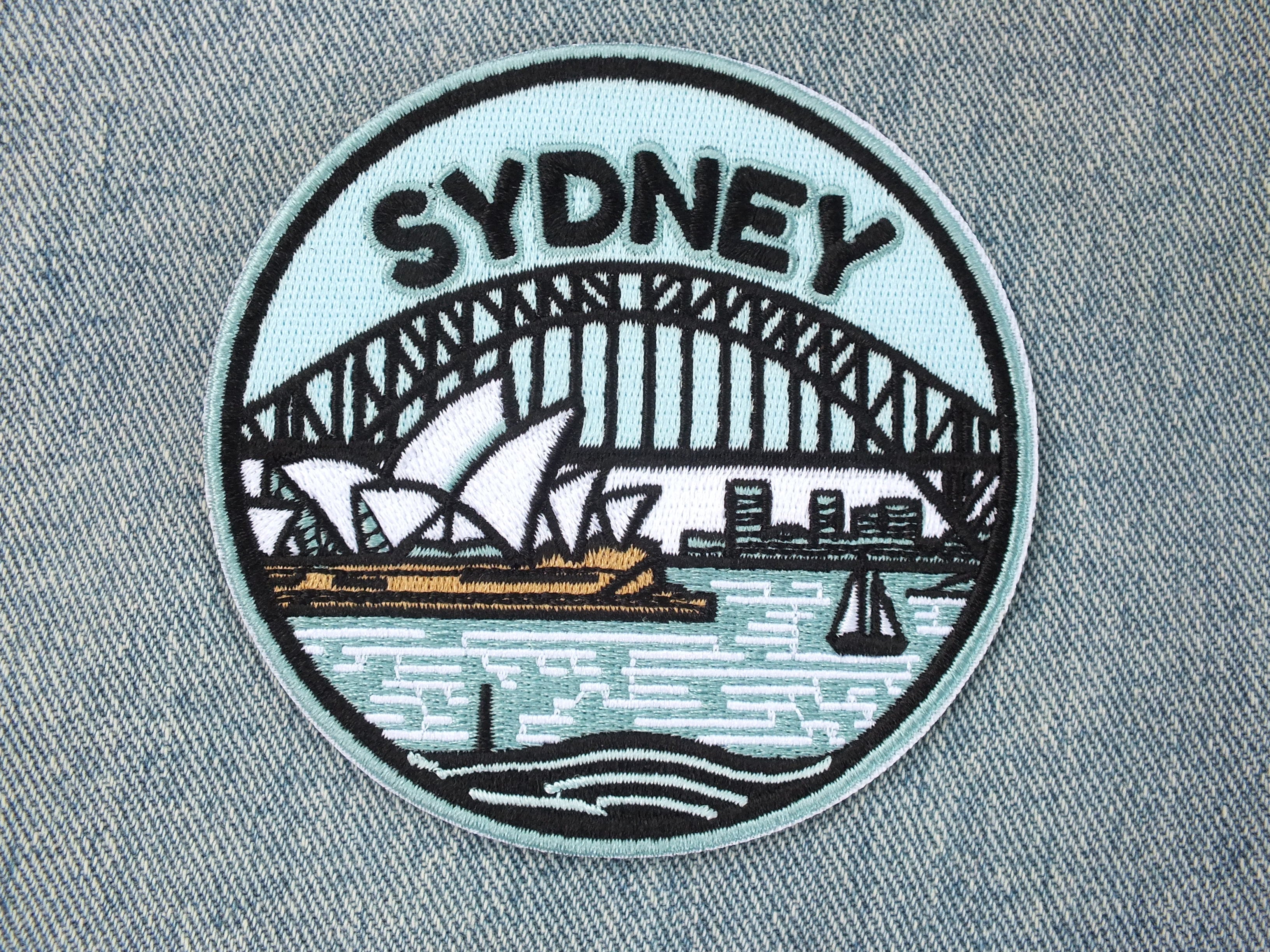 Sydney Patch Iron On Embroidered Opera House Harbour Bridge Appliqué Australia Travel Souvenir Patch Jacket Backpack Vacation Keepsake