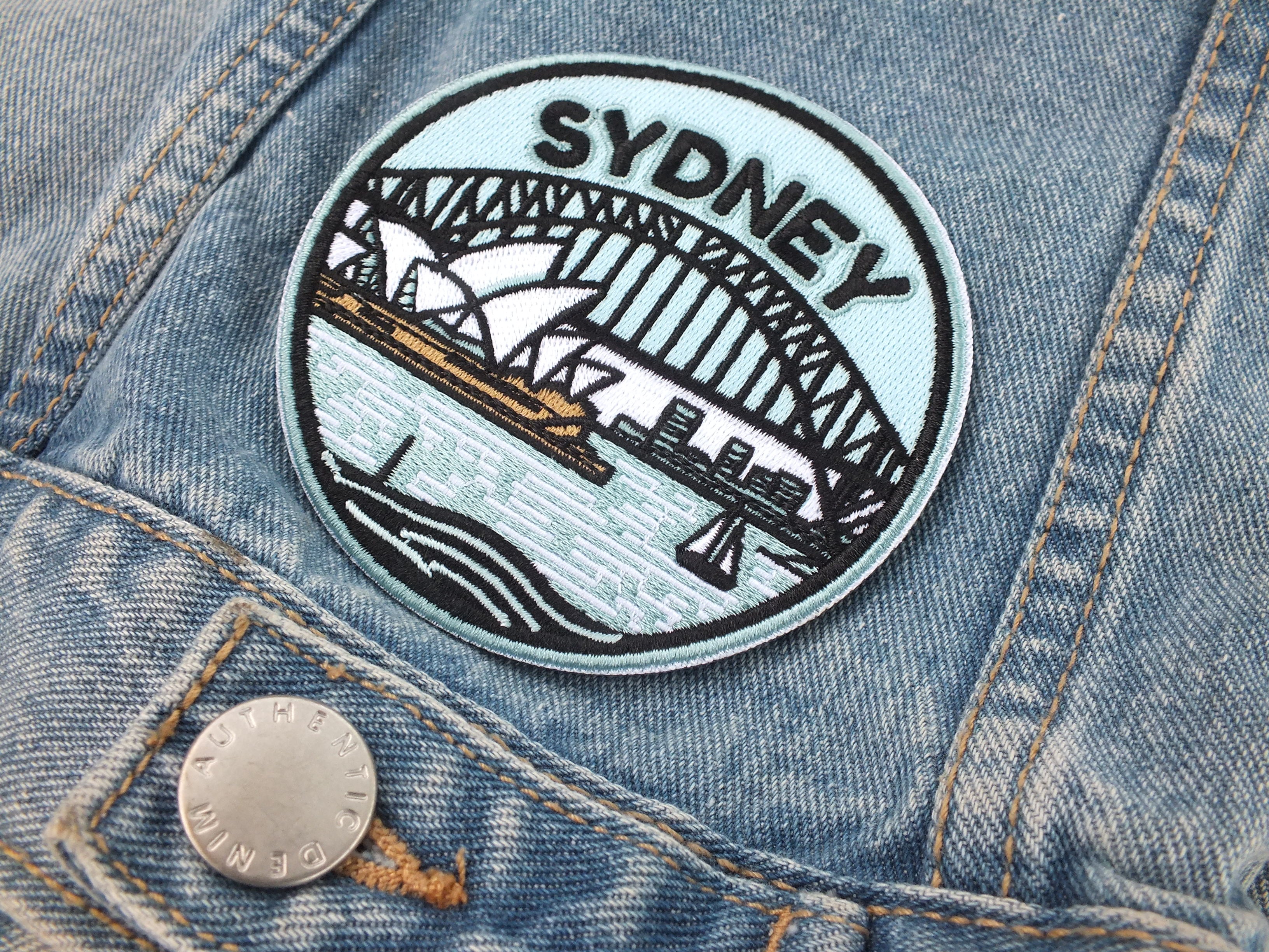 Sydney Patch Iron On Embroidered Opera House Harbour Bridge Appliqué Australia Travel Souvenir Patch Jacket Backpack Vacation Keepsake