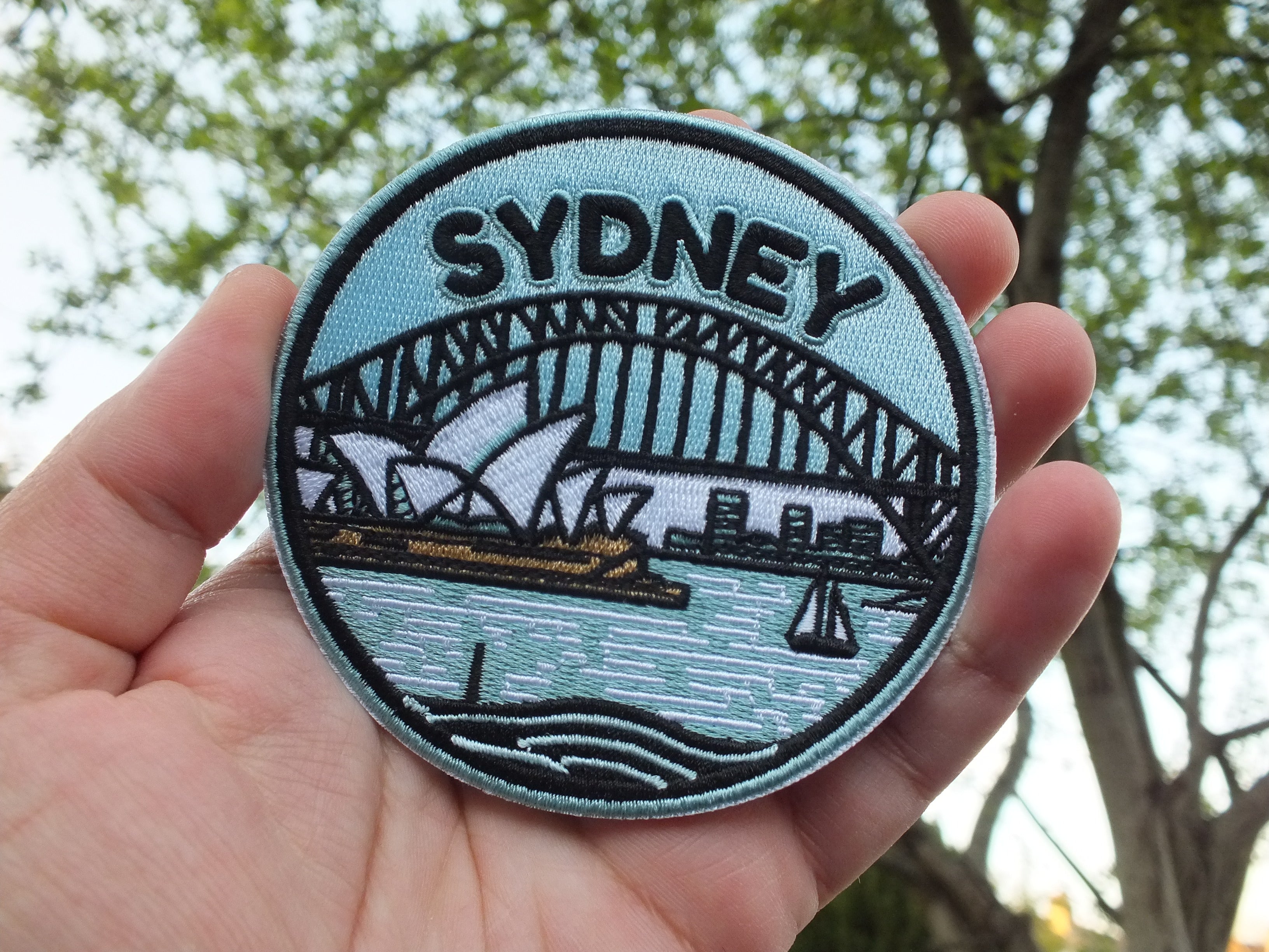 Sydney Patch Iron On Embroidered Opera House Harbour Bridge Appliqué Australia Travel Souvenir Patch Jacket Backpack Vacation Keepsake