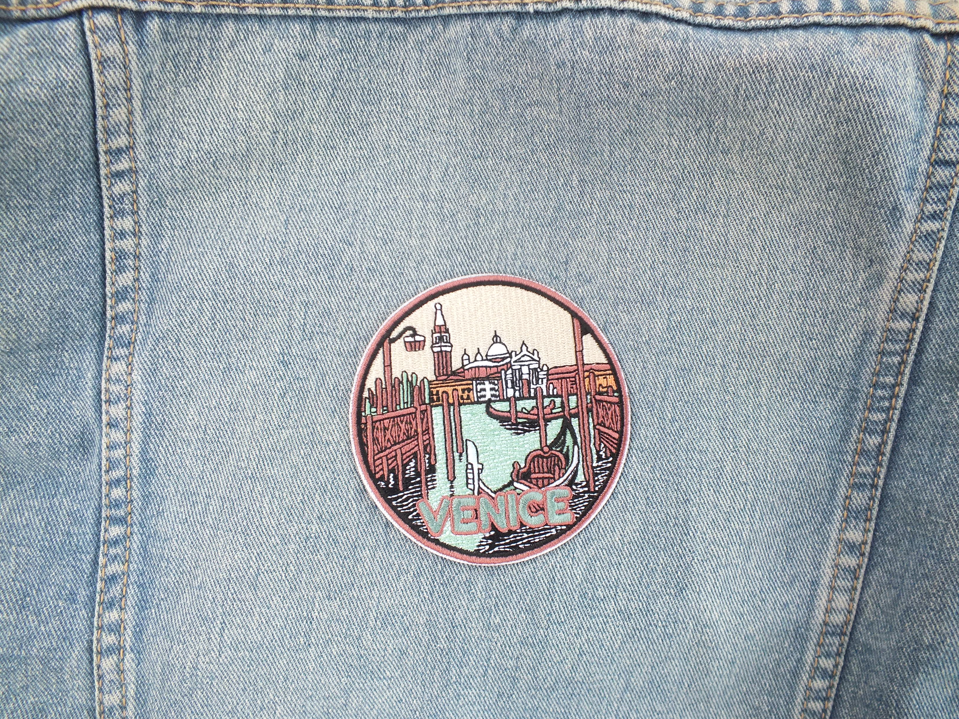 Venice Italy Patch Embroidered Gondola and Cathedral Travel Patch Venice Cathedral Patch Italy Travel Souvenir Venice Souvenir Patch