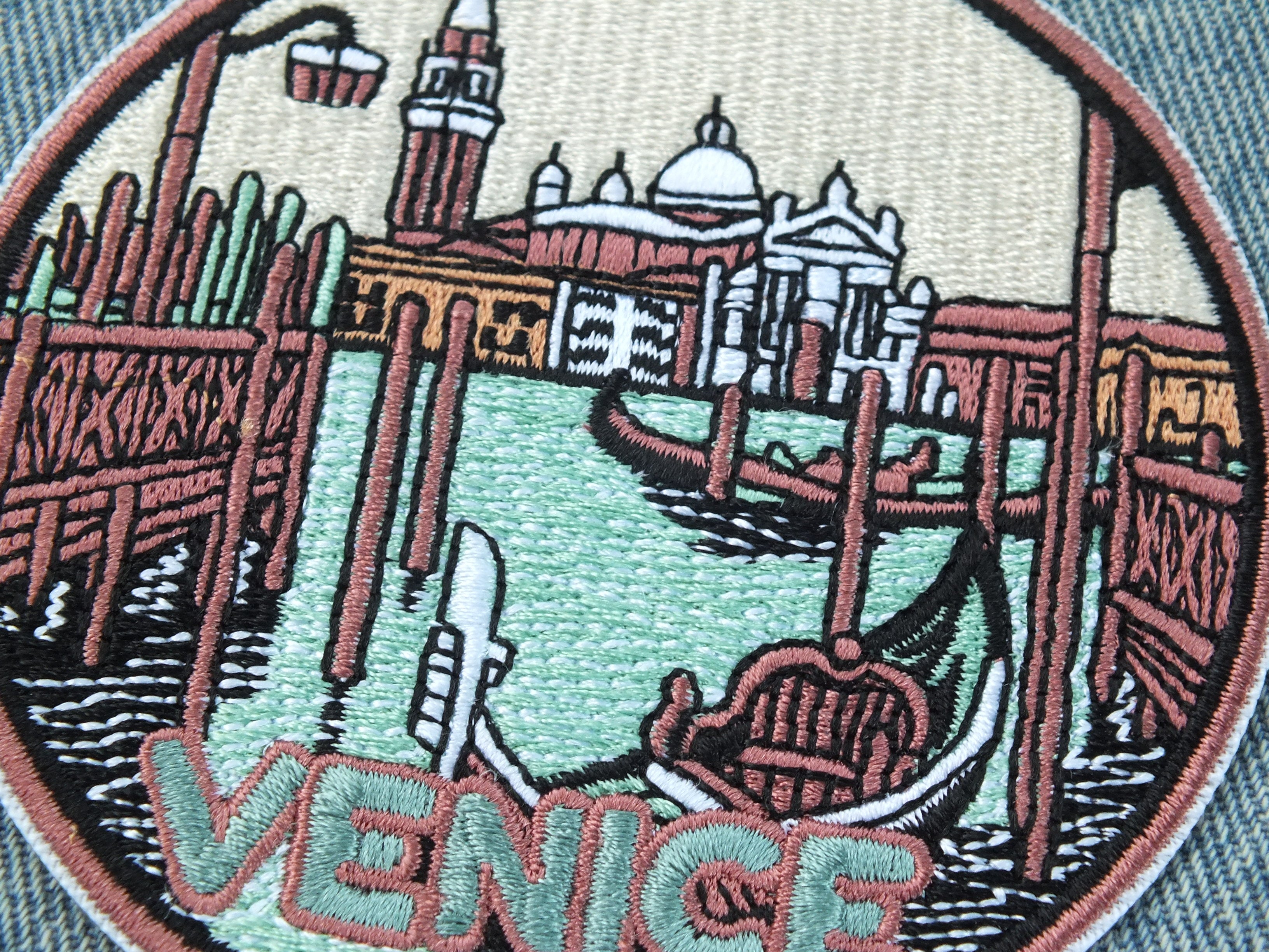 Venice Italy Patch Embroidered Gondola and Cathedral Travel Patch Venice Cathedral Patch Italy Travel Souvenir Venice Souvenir Patch