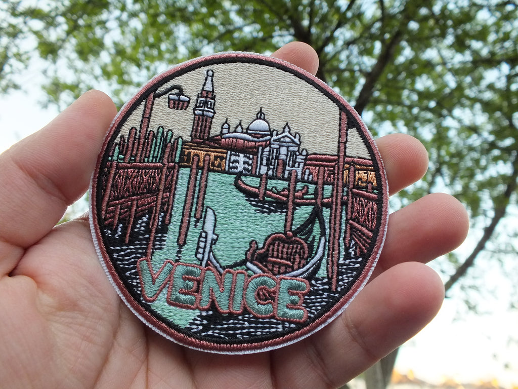 Venice Italy Patch Embroidered Gondola and Cathedral Travel Patch Venice Cathedral Patch Italy Travel Souvenir Venice Souvenir Patch