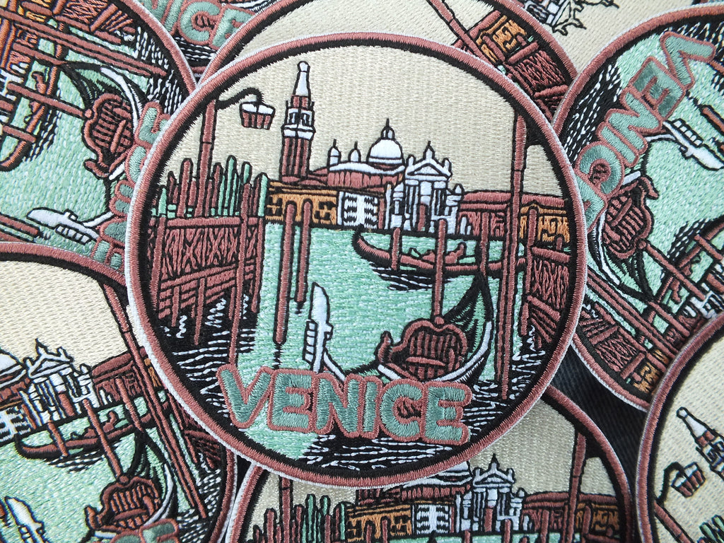 Venice Italy Patch Embroidered Gondola and Cathedral Travel Patch Venice Cathedral Patch Italy Travel Souvenir Venice Souvenir Patch