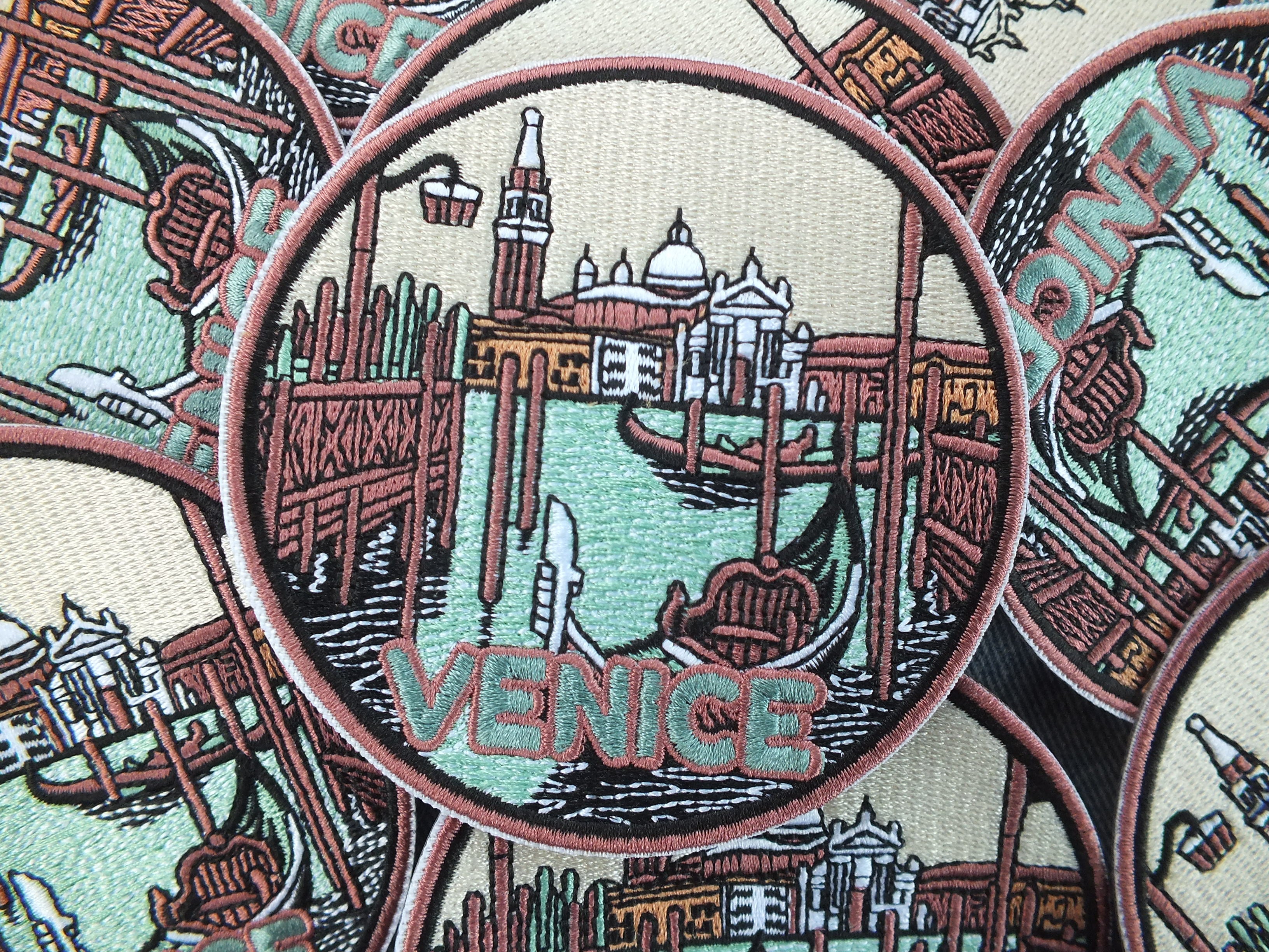 Venice Italy Patch Embroidered Gondola and Cathedral Travel Patch Venice Cathedral Patch Italy Travel Souvenir Venice Souvenir Patch