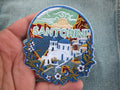 Santorini Patch Embroidered Blue Domes Aegean Sea Travel Patch Greece Souvenir Blue Domes Patch Santorini Landmark Patch Keepsake
