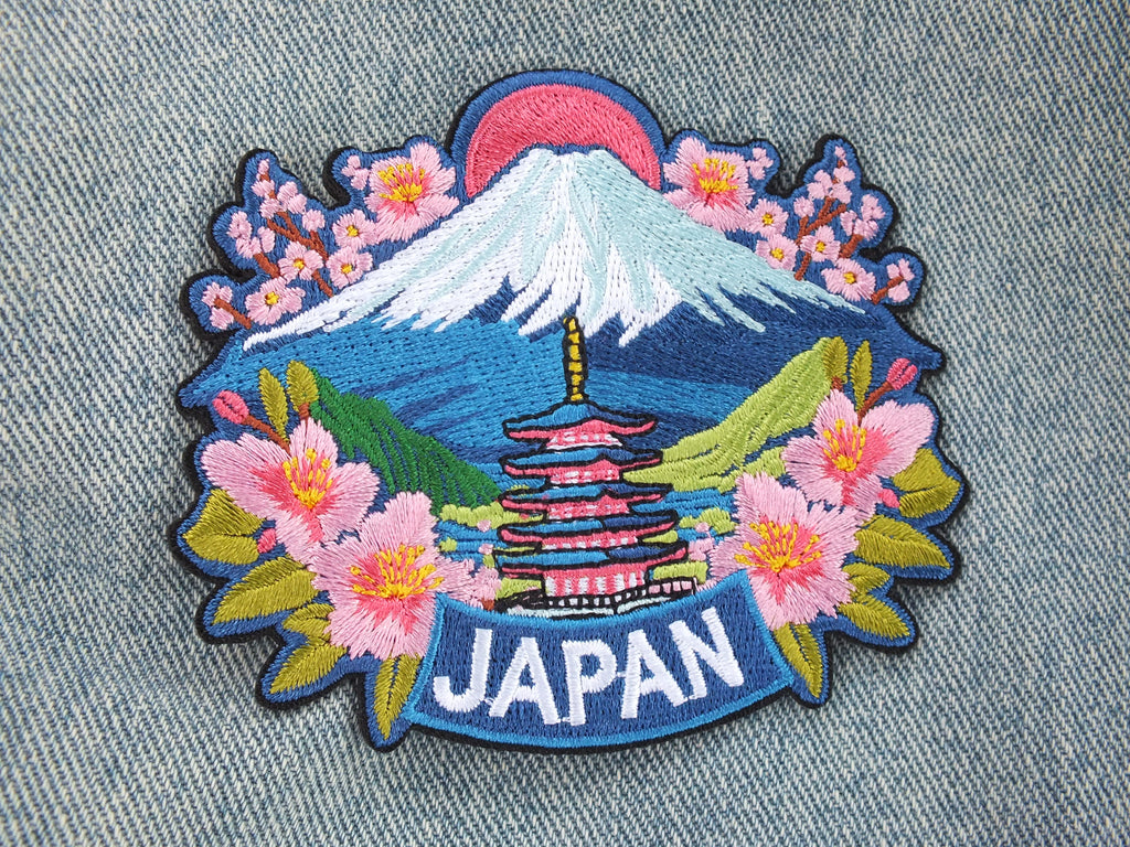 Mt Fuji Iron On Travel Patch for Jacket Love Japan Embroidered Patch for Traveler Tokyo Sew On Handmade Patch Japan Kawaii Patches Gift