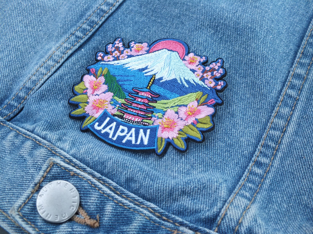 Mt Fuji Iron On Travel Patch for Jacket Love Japan Embroidered Patch for Traveler Tokyo Sew On Handmade Patch Japan Kawaii Patches Gift