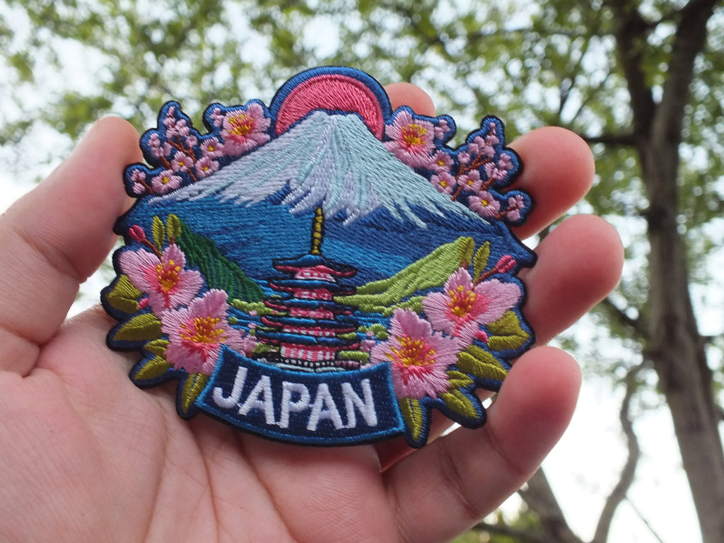 Mt Fuji Iron On Travel Patch for Jacket Love Japan Embroidered Patch for Traveler Tokyo Sew On Handmade Patch Japan Kawaii Patches Gift