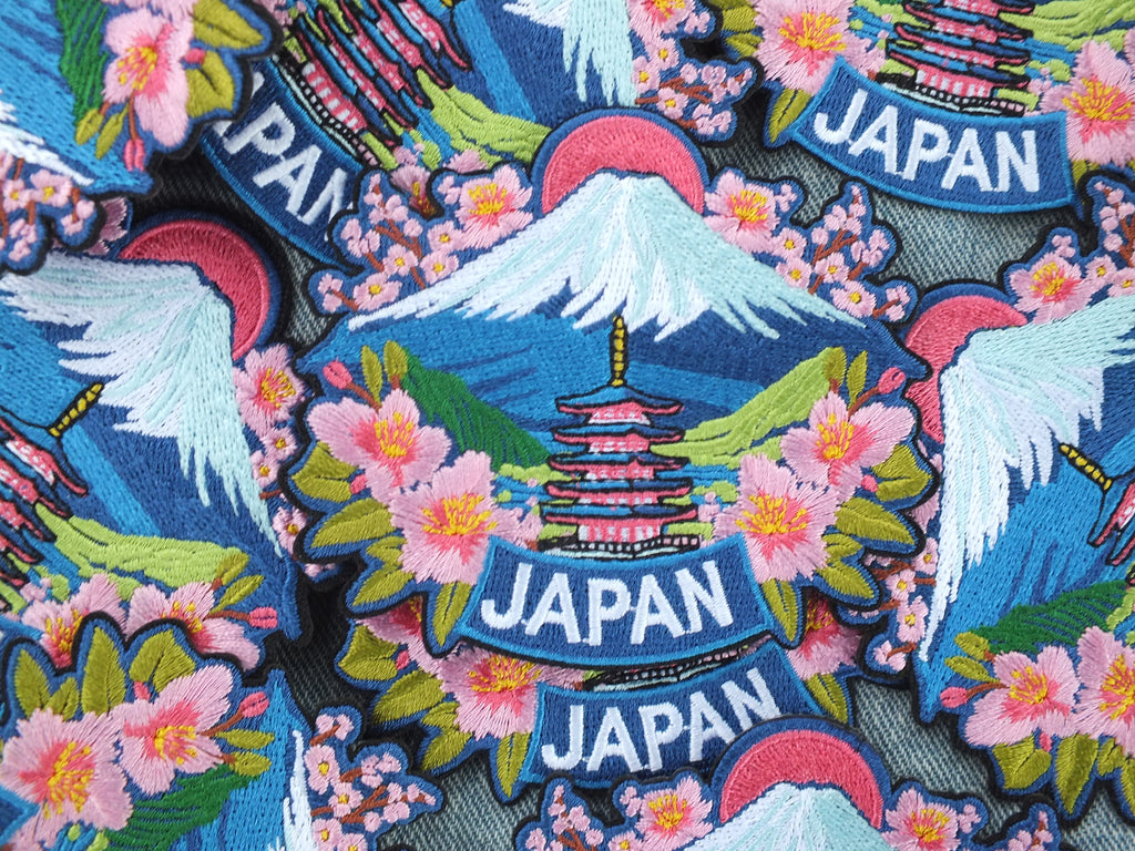 Mt Fuji Iron On Travel Patch for Jacket Love Japan Embroidered Patch for Traveler Tokyo Sew On Handmade Patch Japan Kawaii Patches Gift