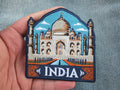India Travel Patch Iron On Embroidered Taj Mahal Appliqué Wonder of World Travel Souvenir Patch for Jacket Backpack World City Keepsake
