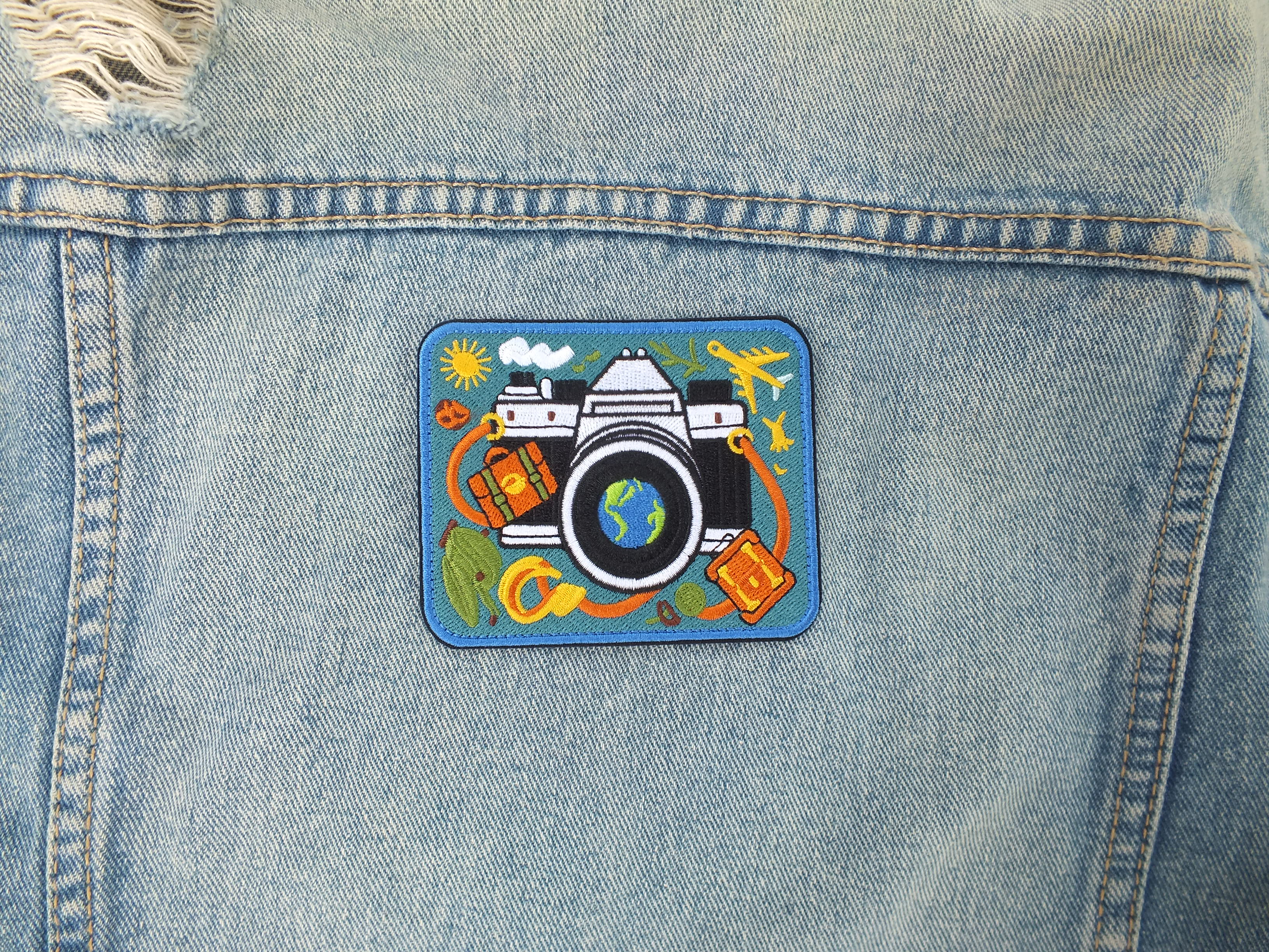 Embroidered Adventure Patch Iron On World Travel Patches Gift for Traveler Tactical Patches for Bags National Park Down Jacket Repair Patch