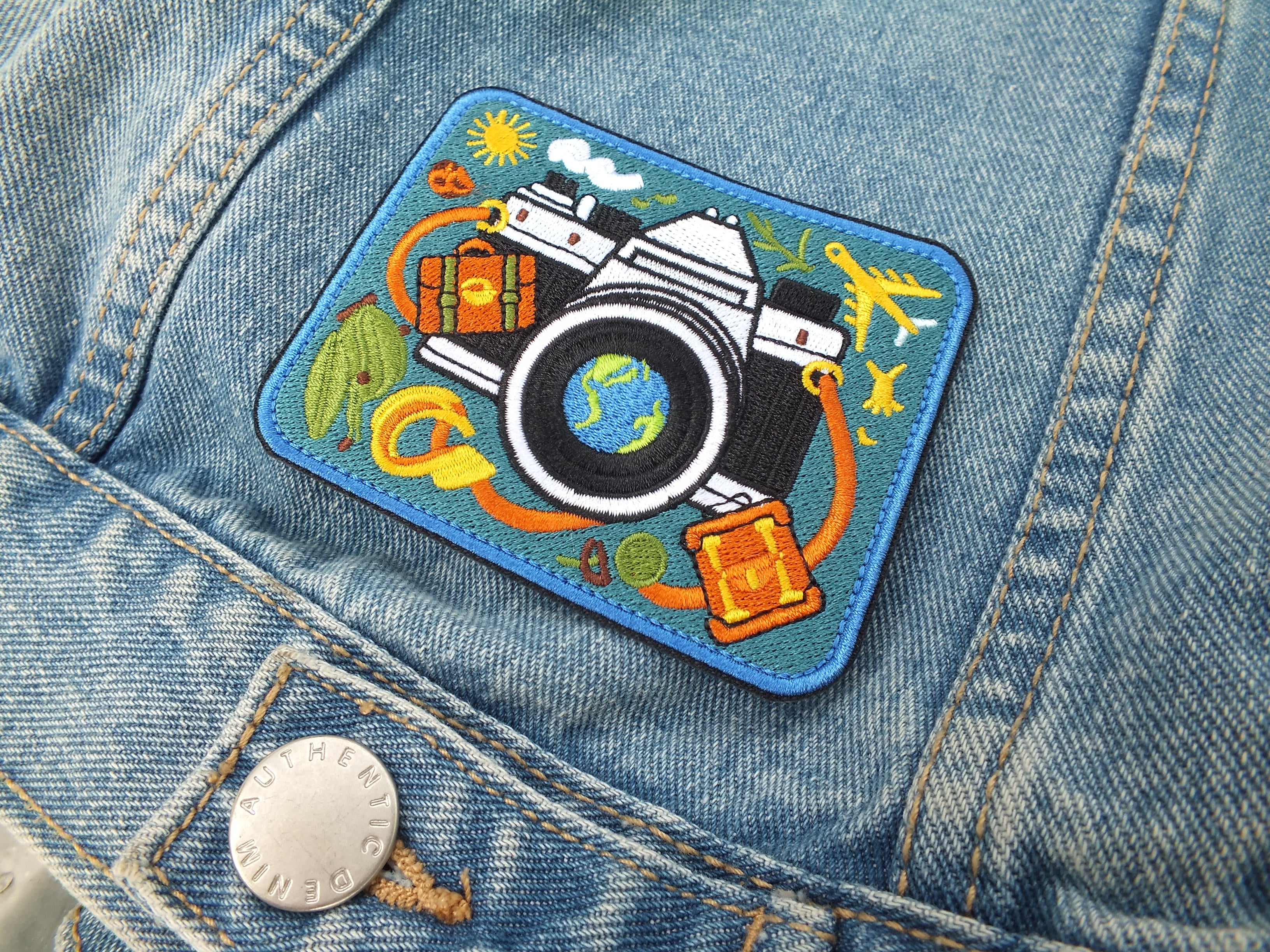 Embroidered Adventure Patch Iron On World Travel Patches Gift for Traveler Tactical Patches for Bags National Park Down Jacket Repair Patch