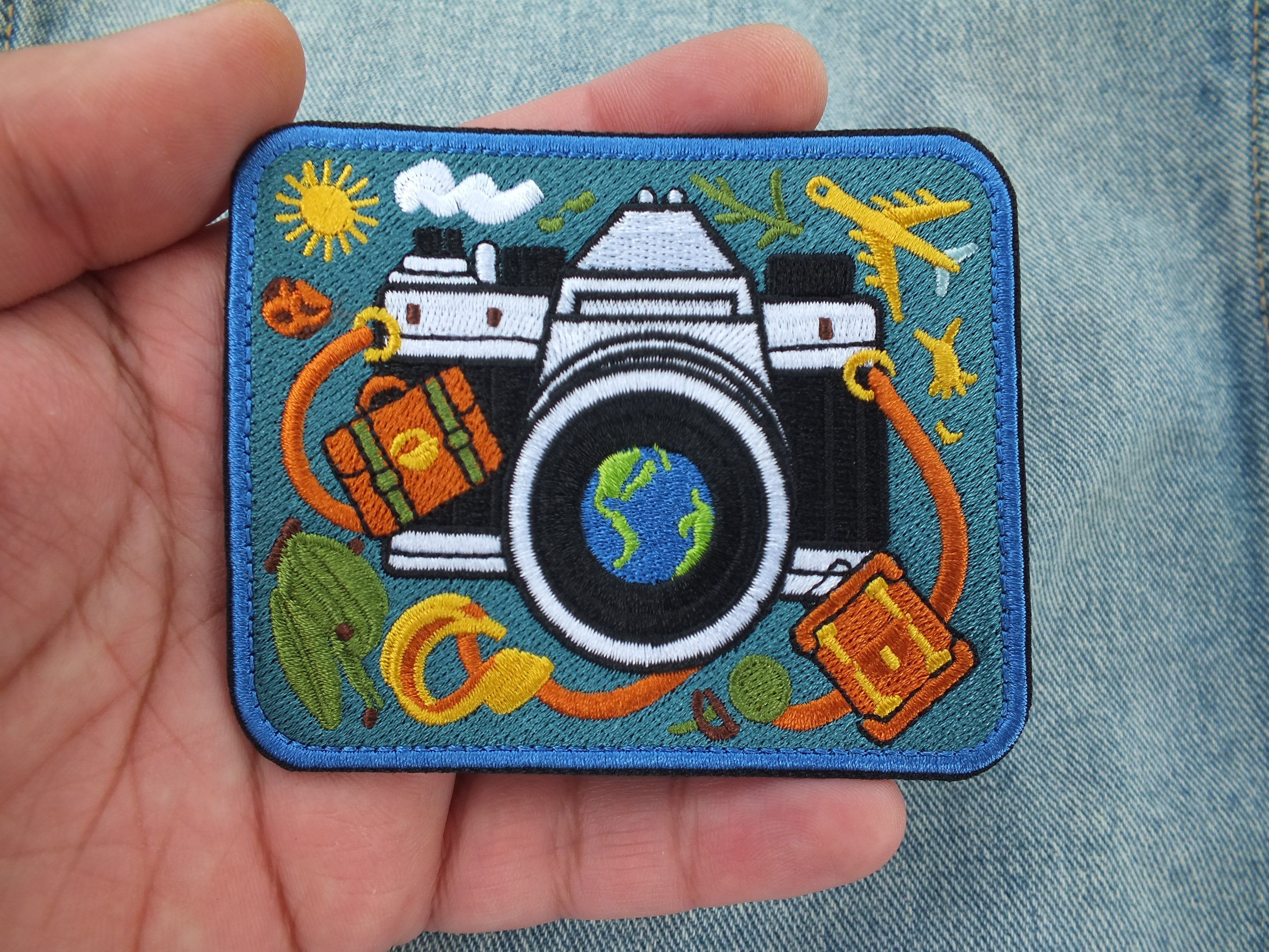 Embroidered Adventure Patch Iron On World Travel Patches Gift for Traveler Tactical Patches for Bags National Park Down Jacket Repair Patch