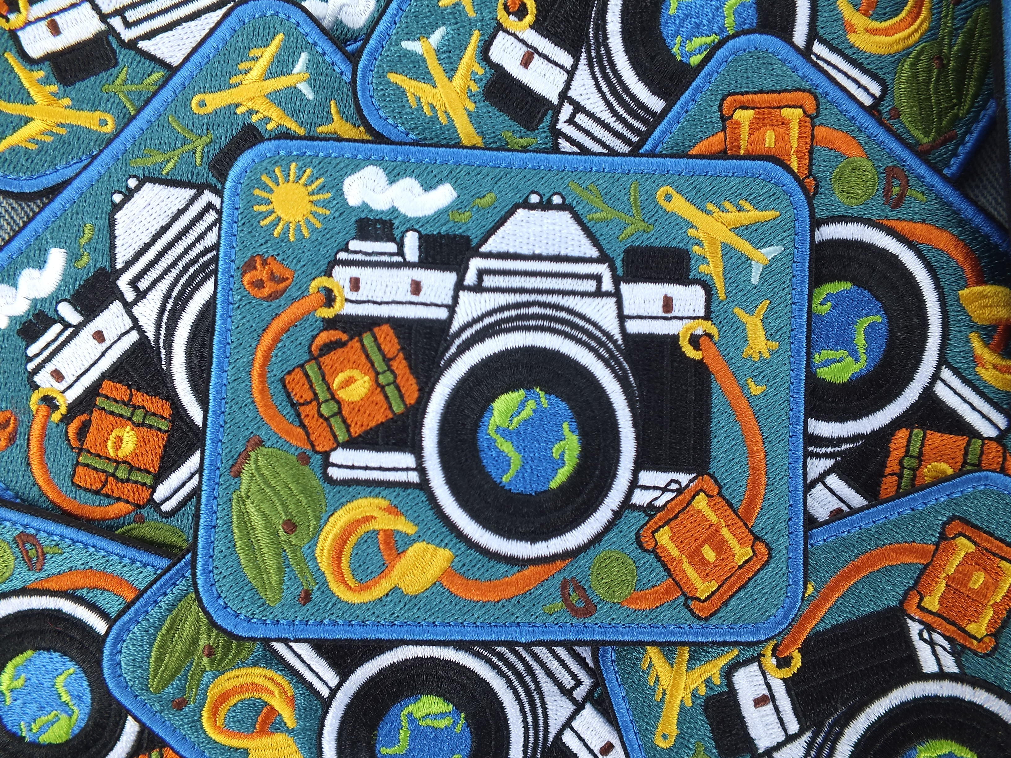 Embroidered Adventure Patch Iron On World Travel Patches Gift for Traveler Tactical Patches for Bags National Park Down Jacket Repair Patch