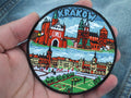 Krakow City Iron On Patch Wawel Castle Old Town Cathedral Print Poland Travel Souvenir Embroidered World City Patch Backpack Jacket Badge