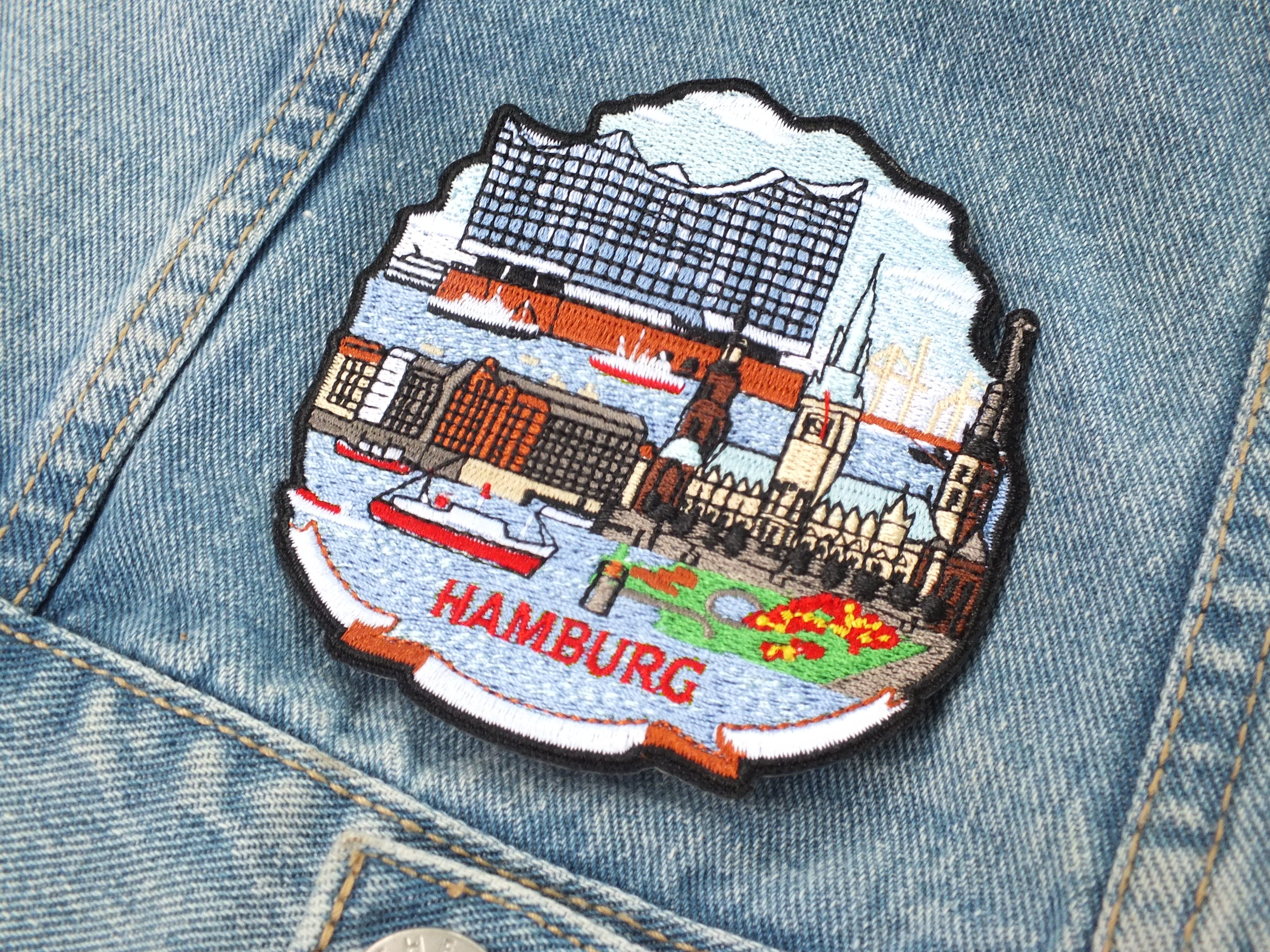 Hamburg City Iron On Patch Germany Travel Souvenir Embroidered City Patch Backpack Jacket Detailed Europe Landmark Christmas Gift Idea