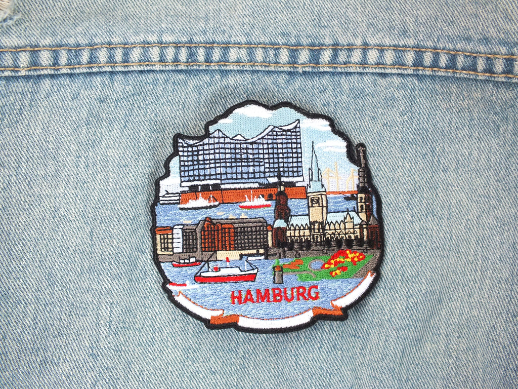 Hamburg City Iron On Patch Germany Travel Souvenir Embroidered City Patch Backpack Jacket Detailed Europe Landmark Christmas Gift Idea