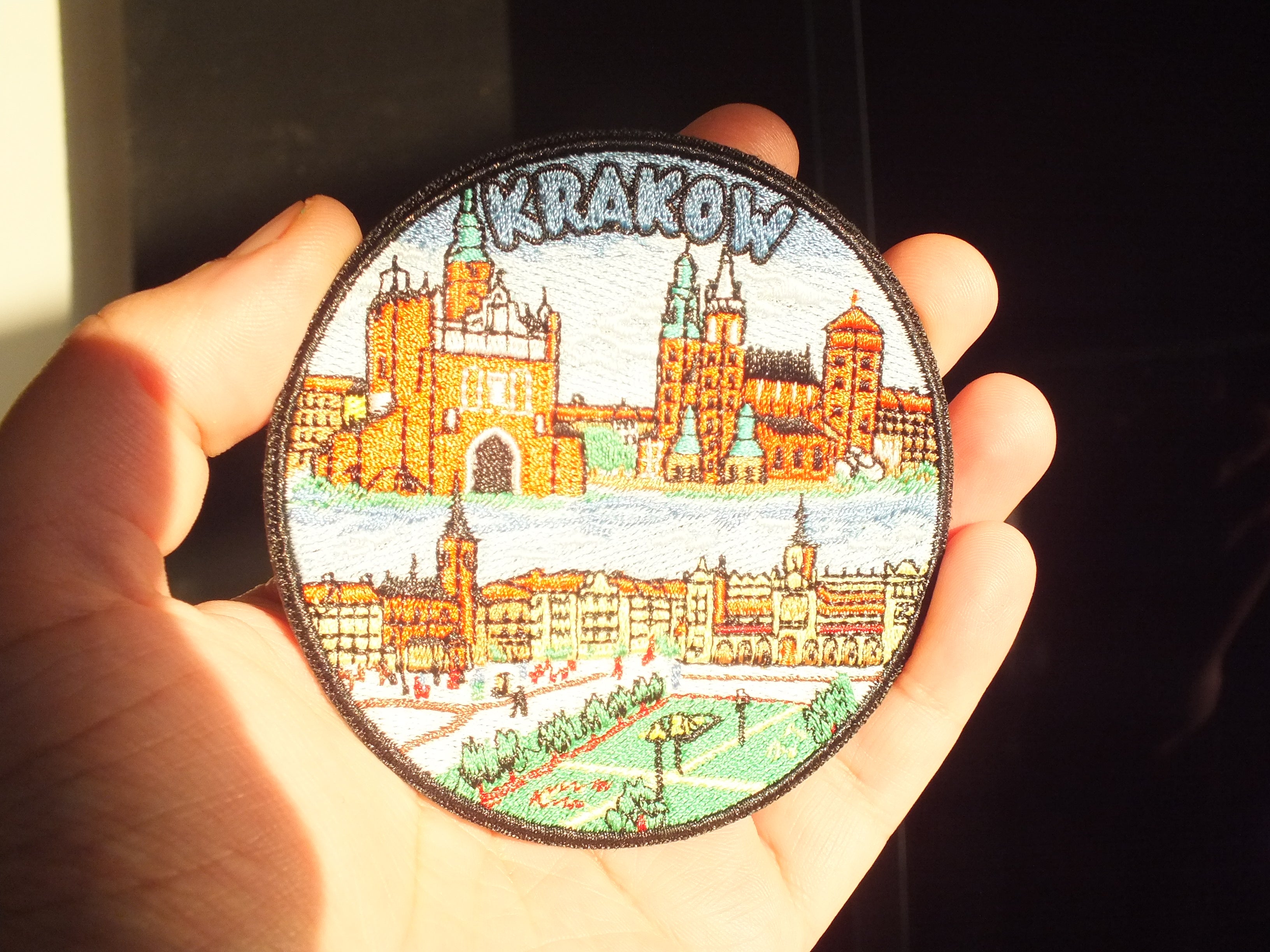 Krakow City Iron On Patch Wawel Castle Old Town Cathedral Print Poland Travel Souvenir Embroidered World City Patch Backpack Jacket Badge