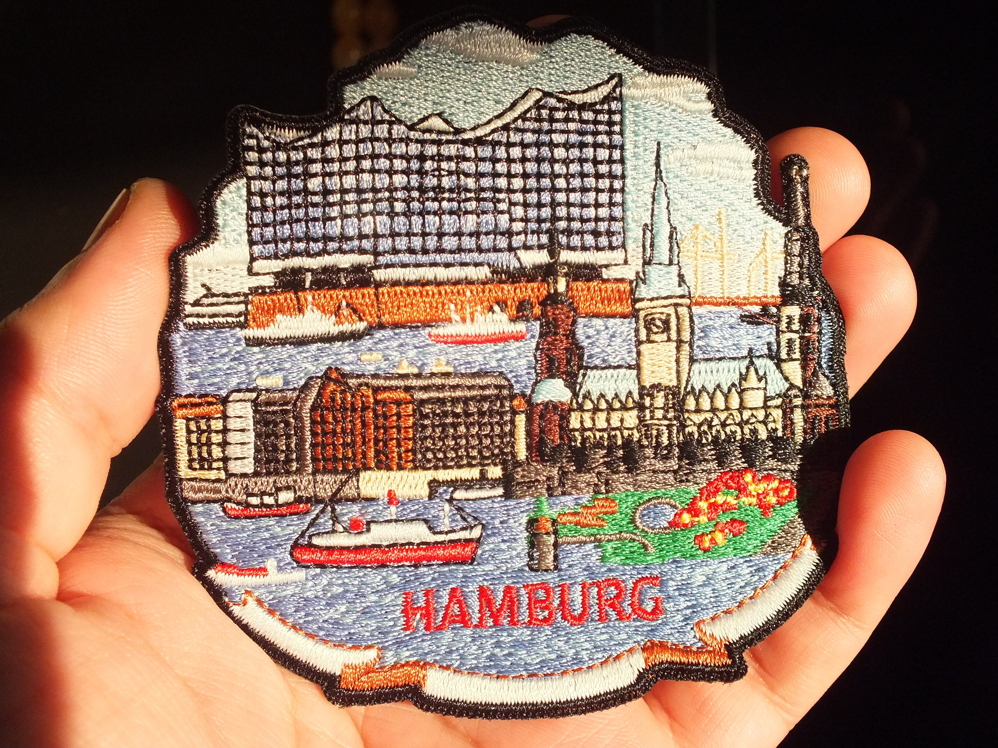 Hamburg City Iron On Patch Germany Travel Souvenir Embroidered City Patch Backpack Jacket Detailed Europe Landmark Christmas Gift Idea