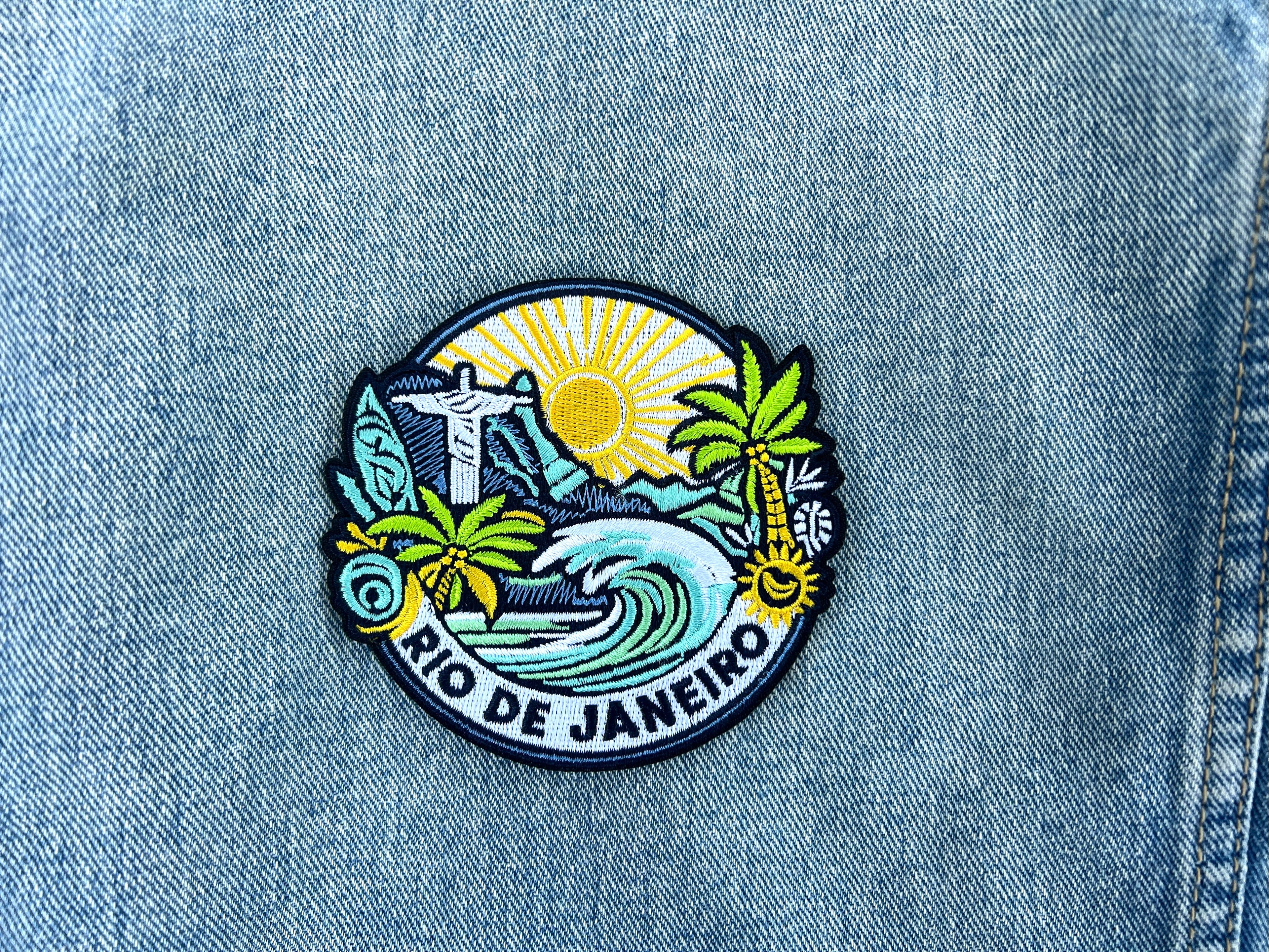 Iron On Brazil Travel Patch Sew On Rio Janeiro Applique DIY Travel Jacket Hook Loop Patch World City Vacation Souvenir America Sew On Patch