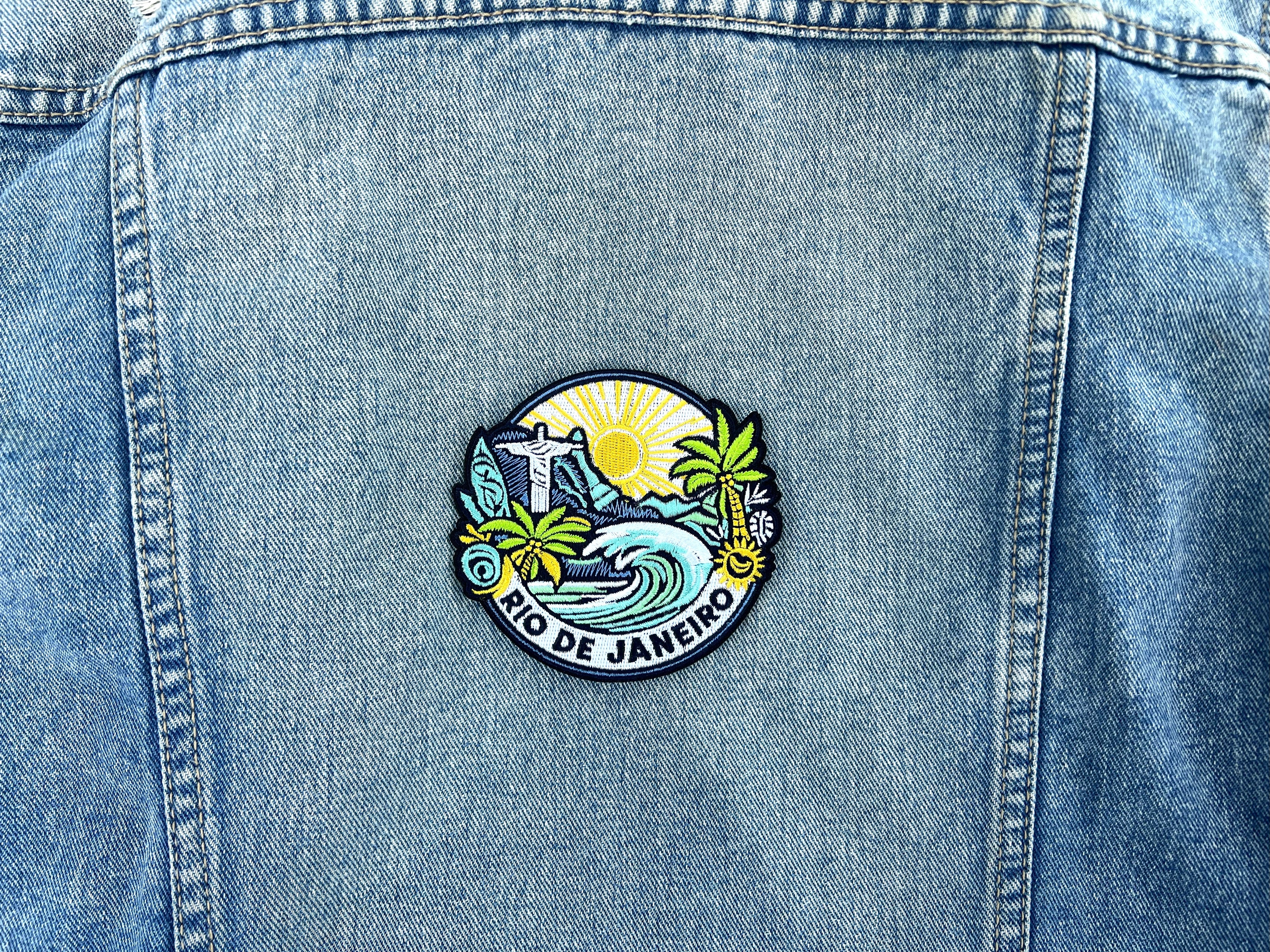 Iron On Brazil Travel Patch Sew On Rio Janeiro Applique DIY Travel Jacket Hook Loop Patch World City Vacation Souvenir America Sew On Patch