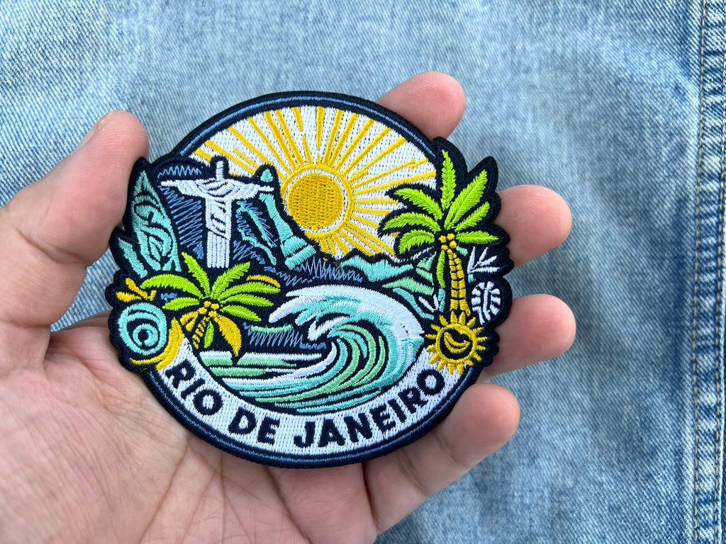 Iron On Brazil Travel Patch Sew On Rio Janeiro Applique DIY Travel Jacket Hook Loop Patch World City Vacation Souvenir America Sew On Patch