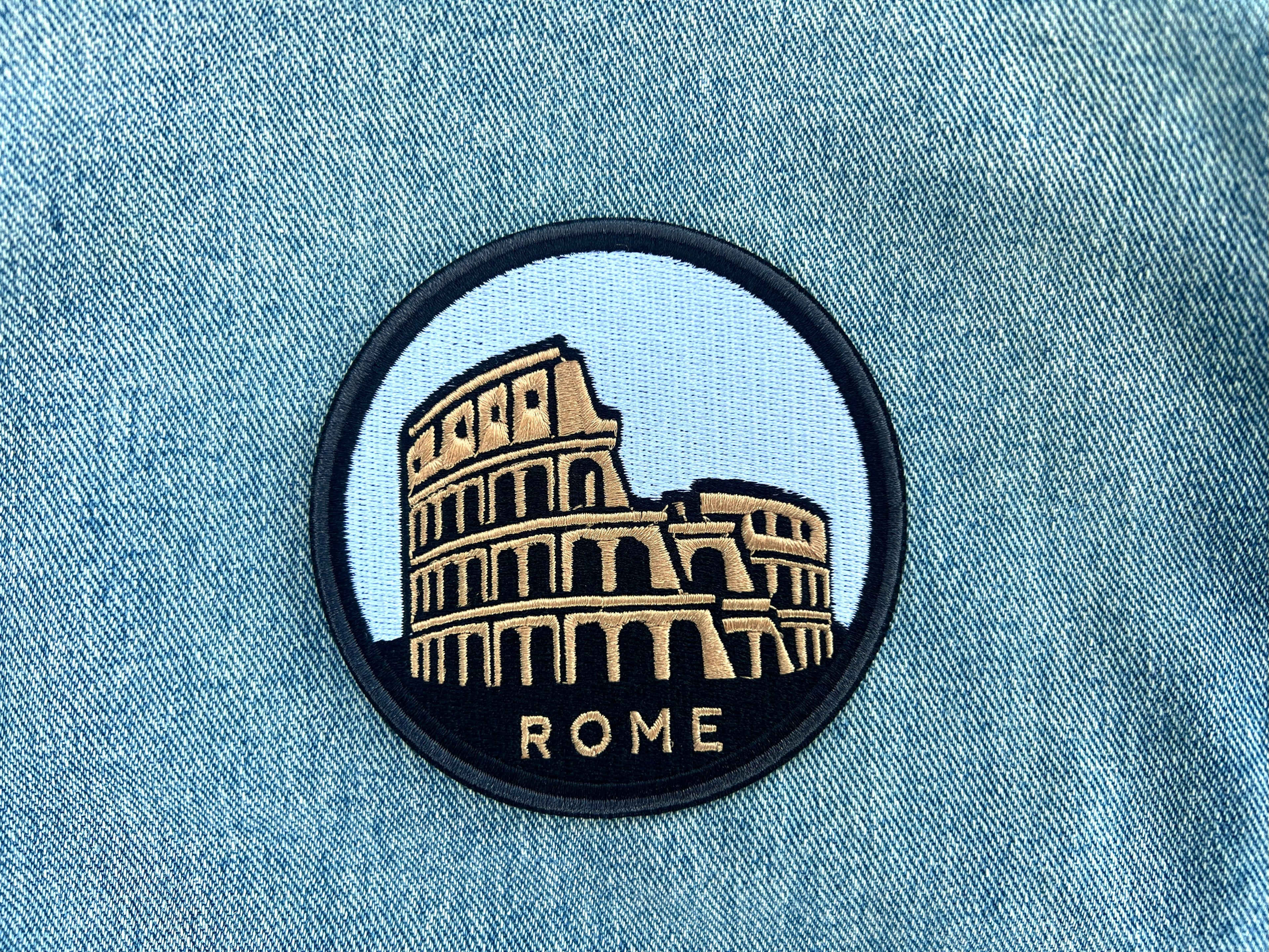 Rome Travel Patch Iron On Colosseum Embroidered Patch Sew On Italy Travel Keepsake Gift for Traveler Paris Sew On Jacket Patch