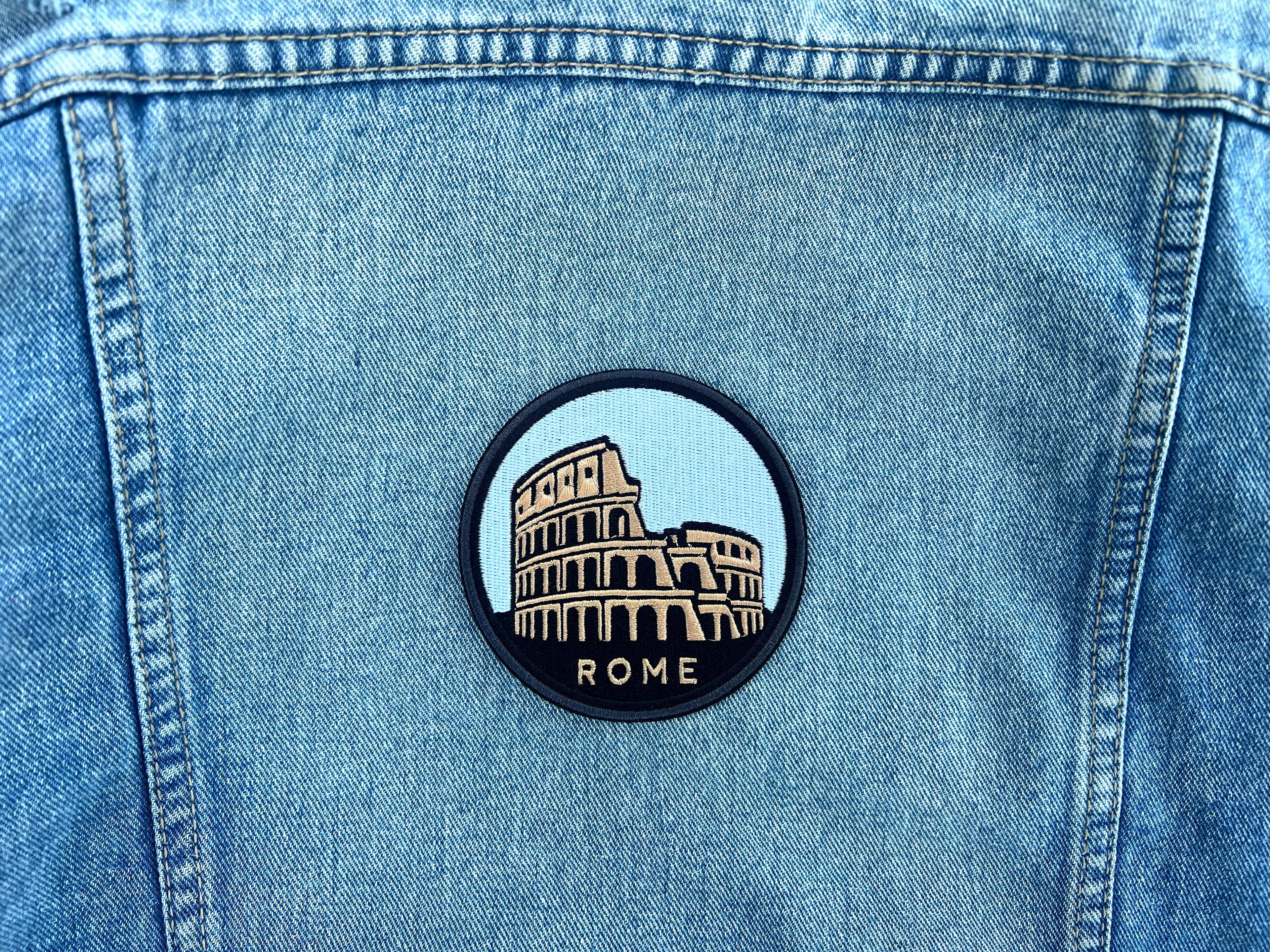 Rome Travel Patch Iron On Colosseum Embroidered Patch Sew On Italy Travel Keepsake Gift for Traveler Paris Sew On Jacket Patch