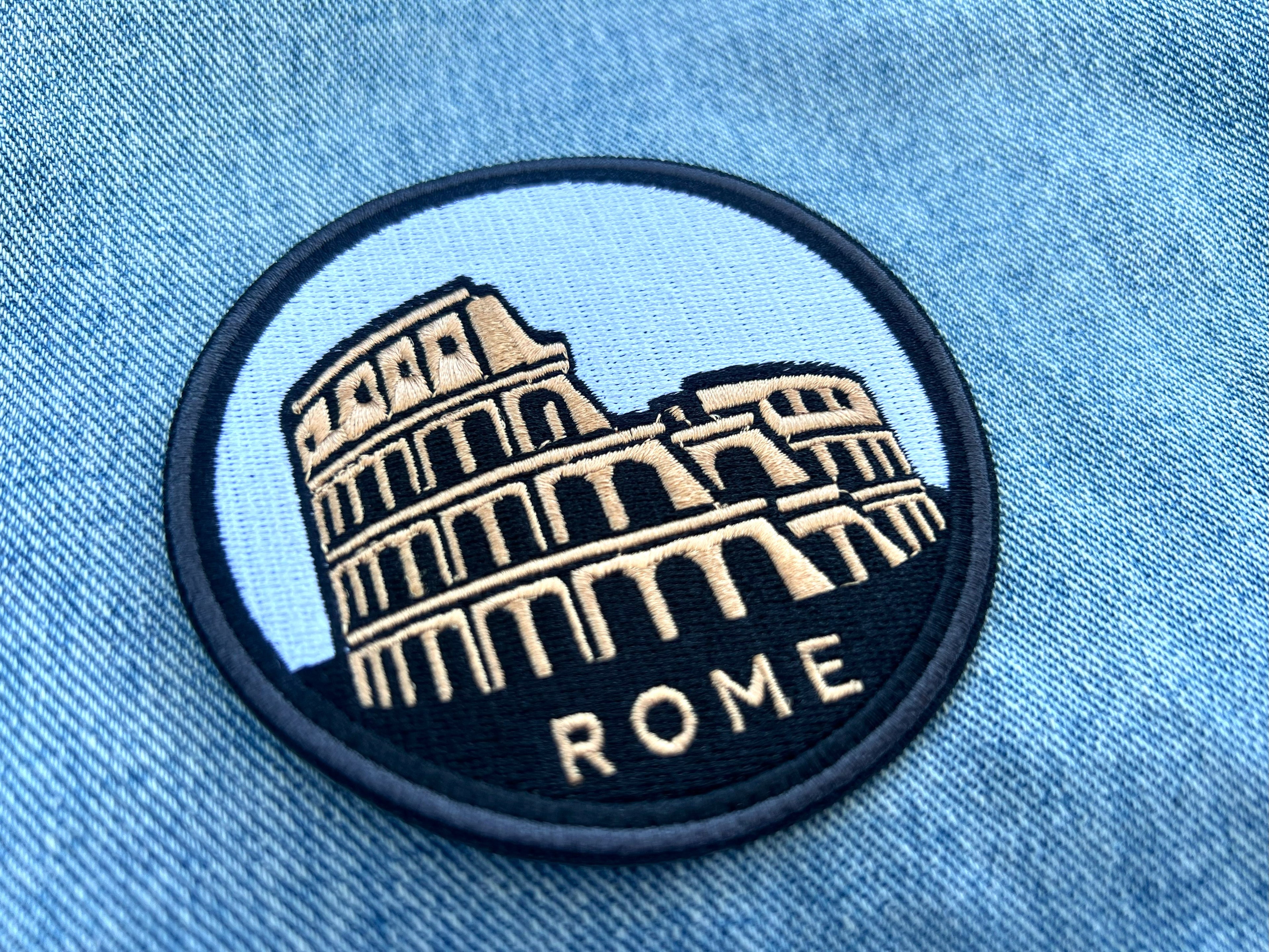 Rome Travel Patch Iron On Colosseum Embroidered Patch Sew On Italy Travel Keepsake Gift for Traveler Paris Sew On Jacket Patch