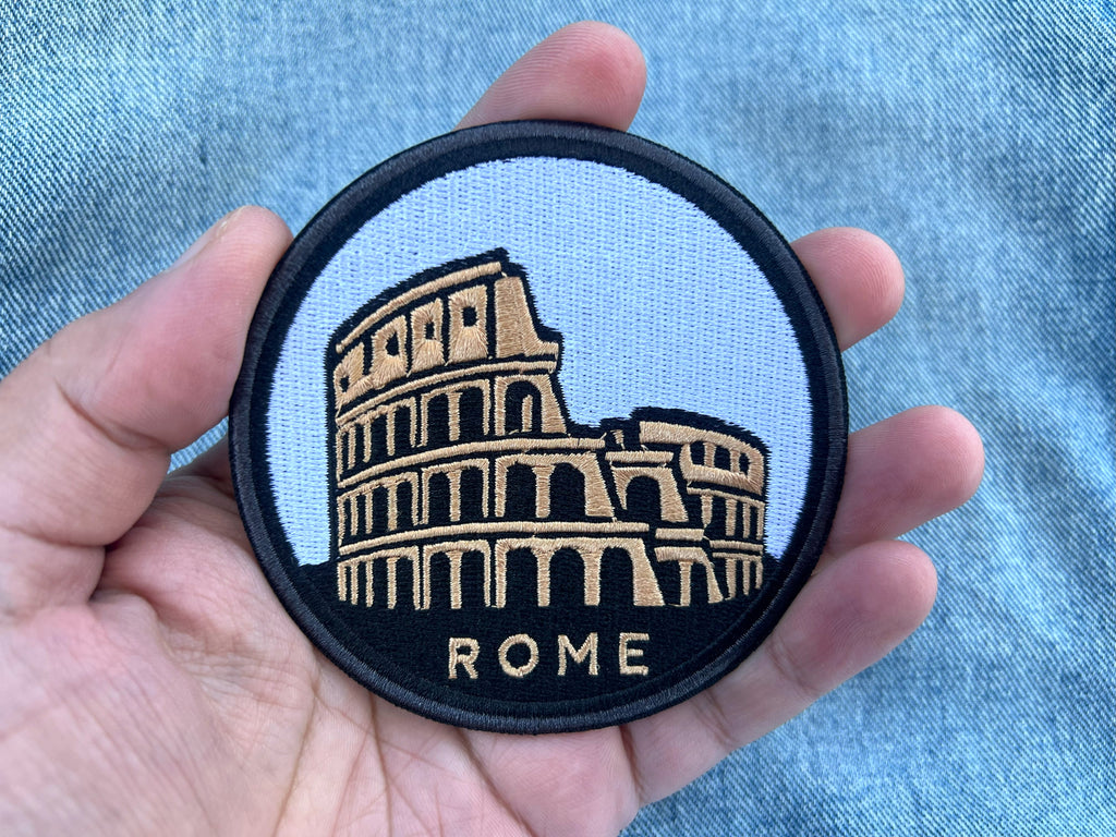 Rome Travel Patch Iron On Colosseum Embroidered Patch Sew On Italy Travel Keepsake Gift for Traveler Paris Sew On Jacket Patch