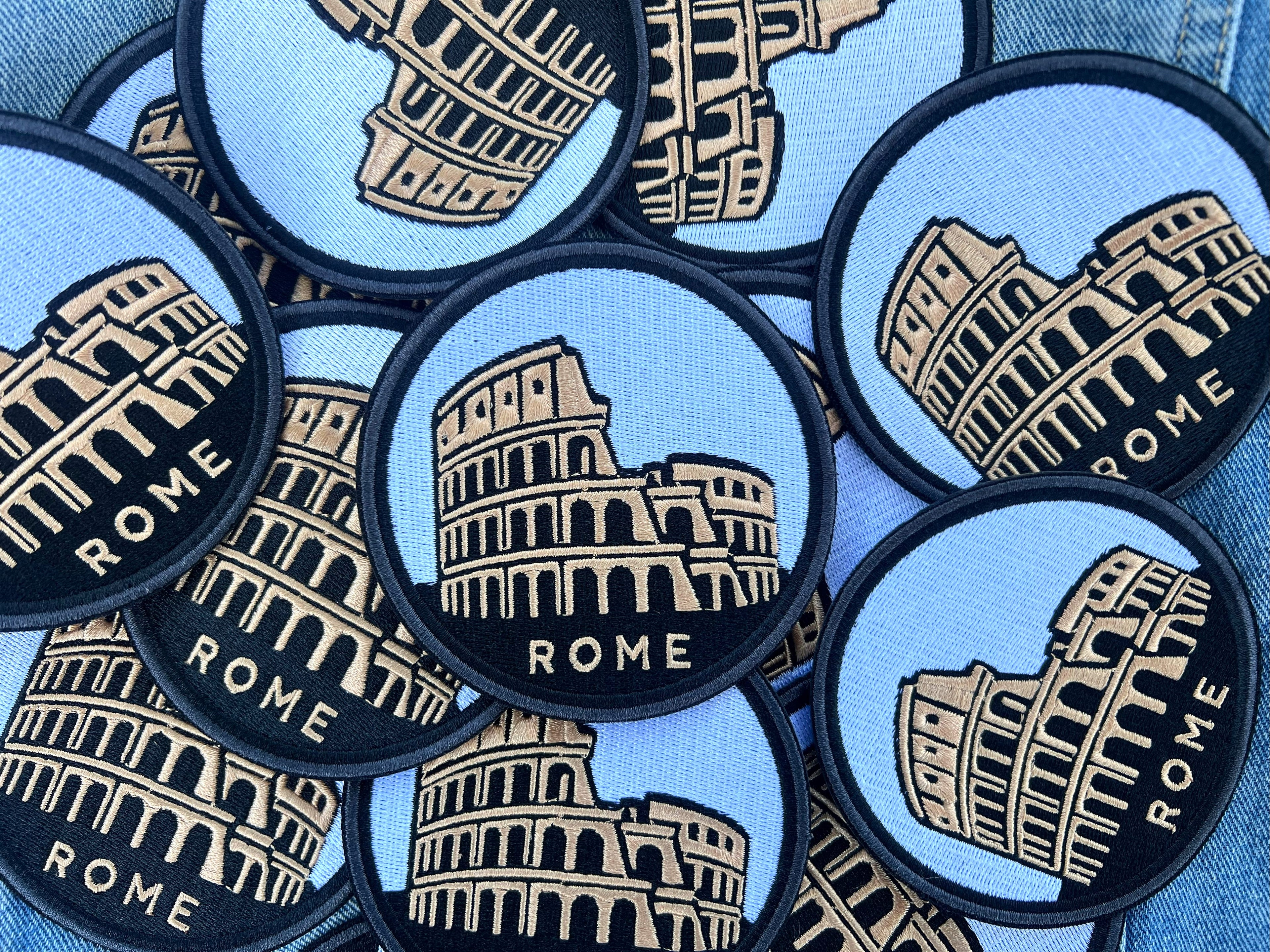Rome Travel Patch Iron On Colosseum Embroidered Patch Sew On Italy Travel Keepsake Gift for Traveler Paris Sew On Jacket Patch