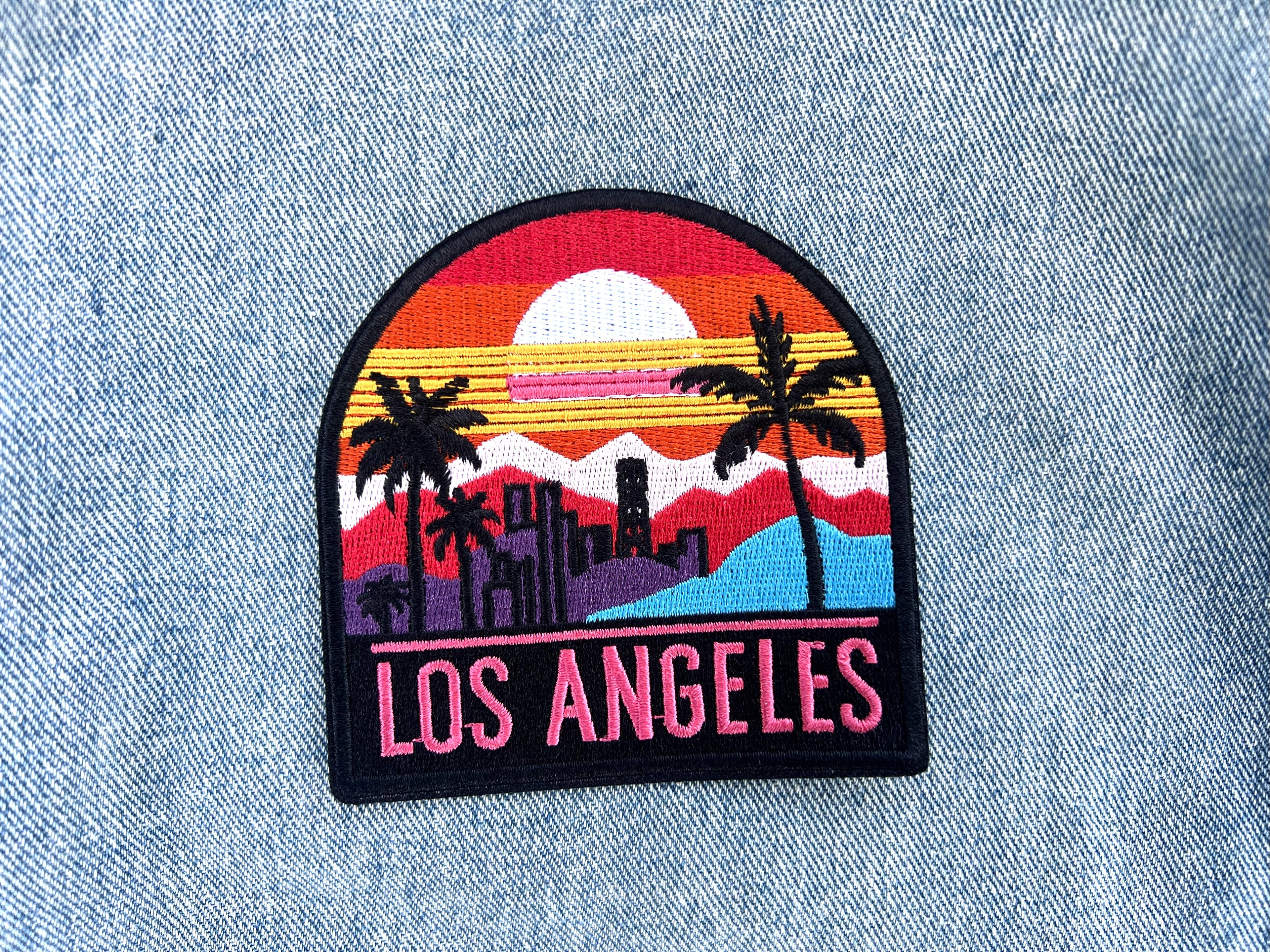 LA Travel Patch Embroidered America City Applique USA Gift for Traveler Route 66 Iron On Patch New York Hook and Loop Patch Keepsake